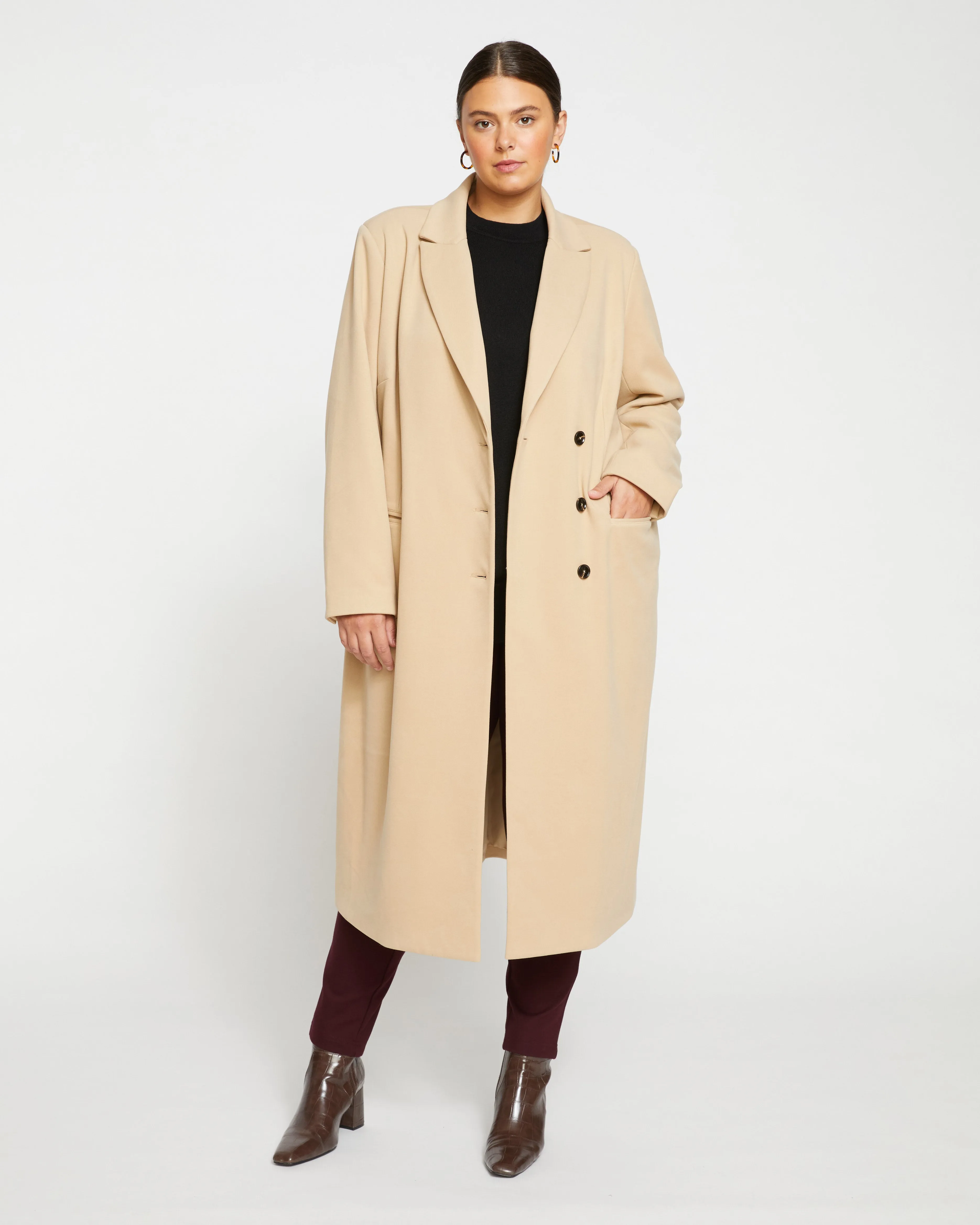 Jackson Tailored Coat - Khaki sold by Universal Standard
