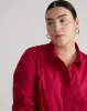 Elbe Popover Stretch Poplin Shirt Classic Fit - Cerise sold by Universal Standard