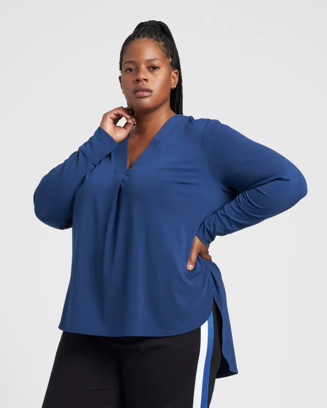 Swoop High-Low Jersey Tunic - True Blue sold by Universal Standard