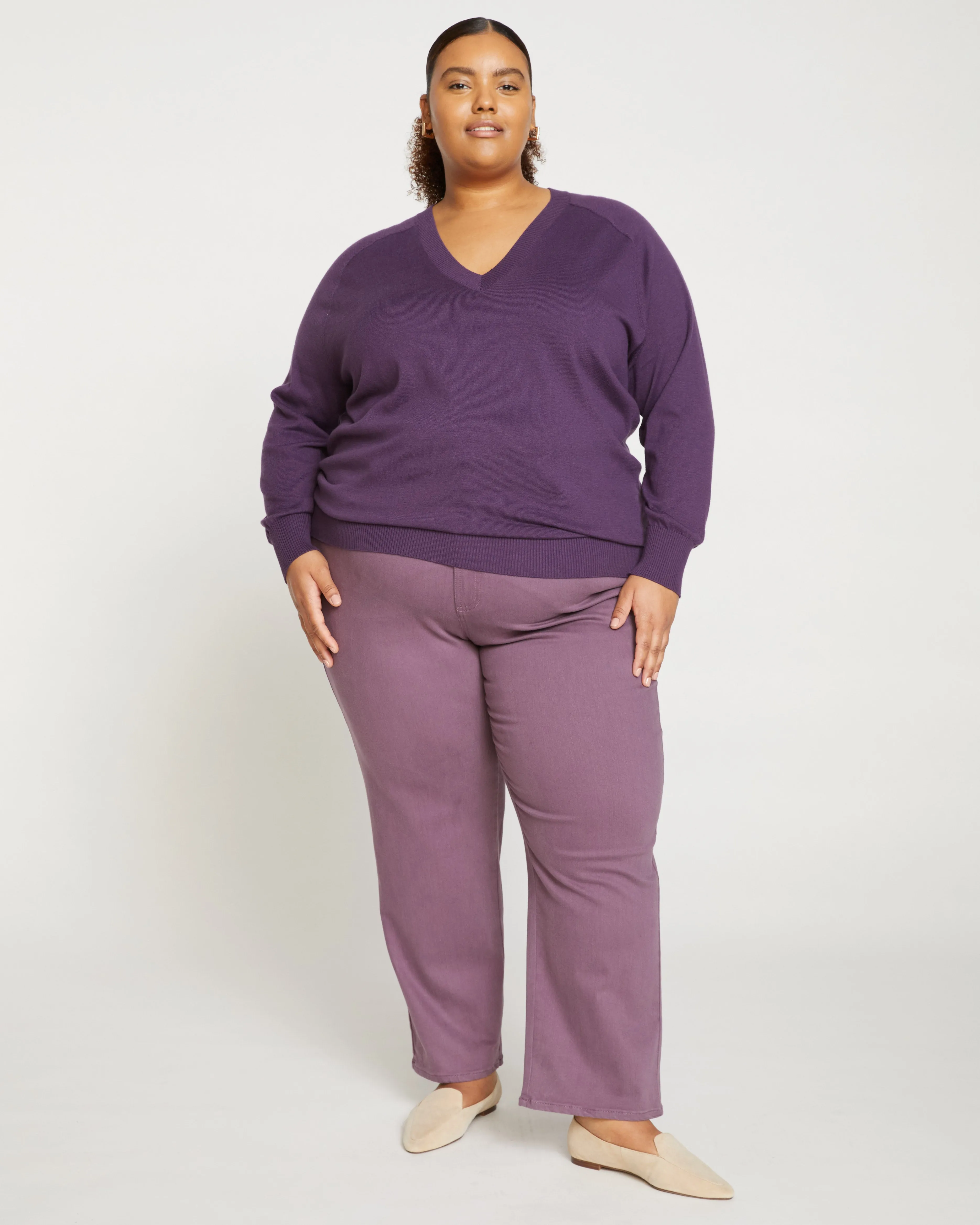 Etta High Rise Straight Leg Jeans 28 Inch - Dried Violet sold by Universal Standard