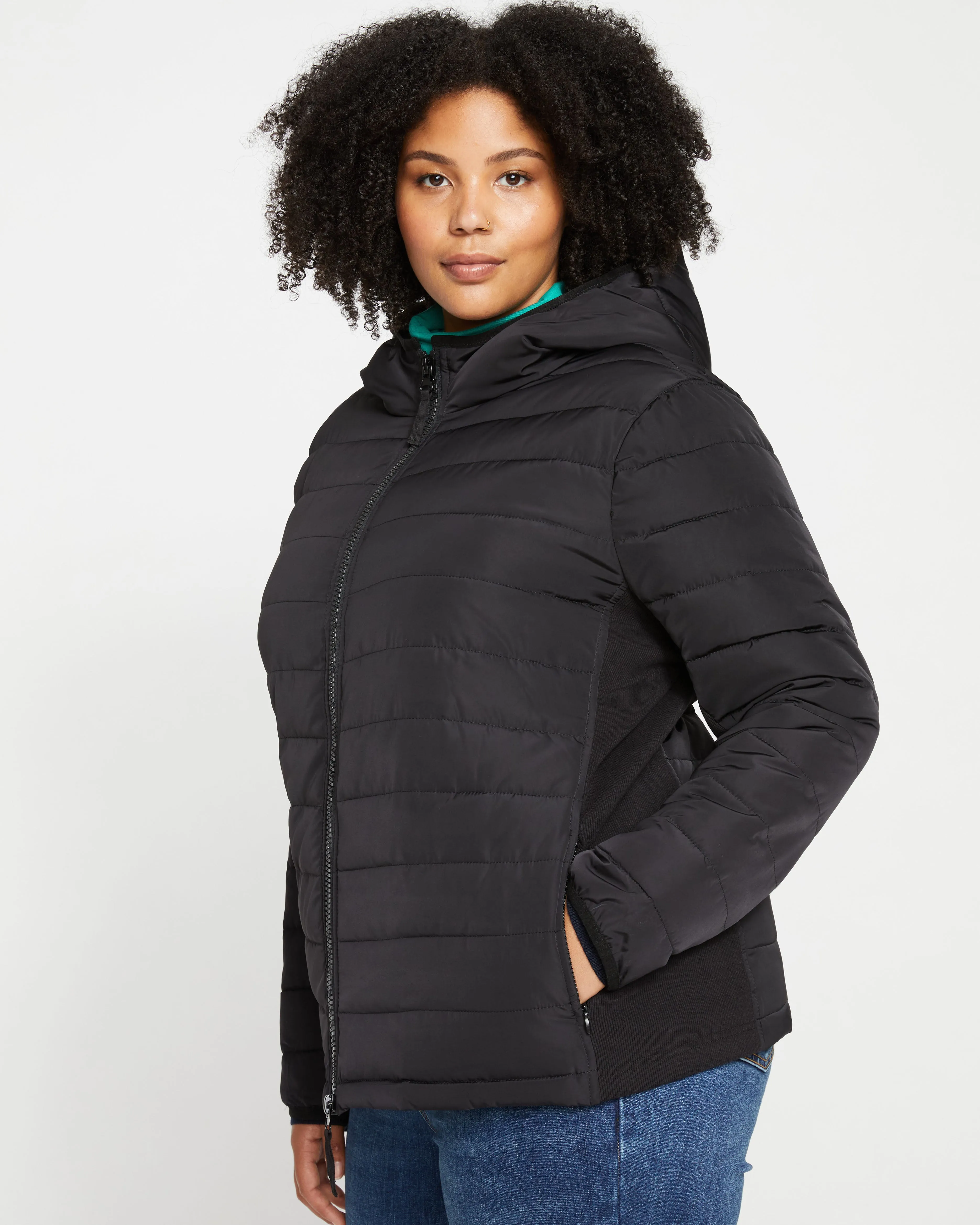 Comfort Panel Light Down Jacket - Black sold by Universal Standard product image thumbnail 3