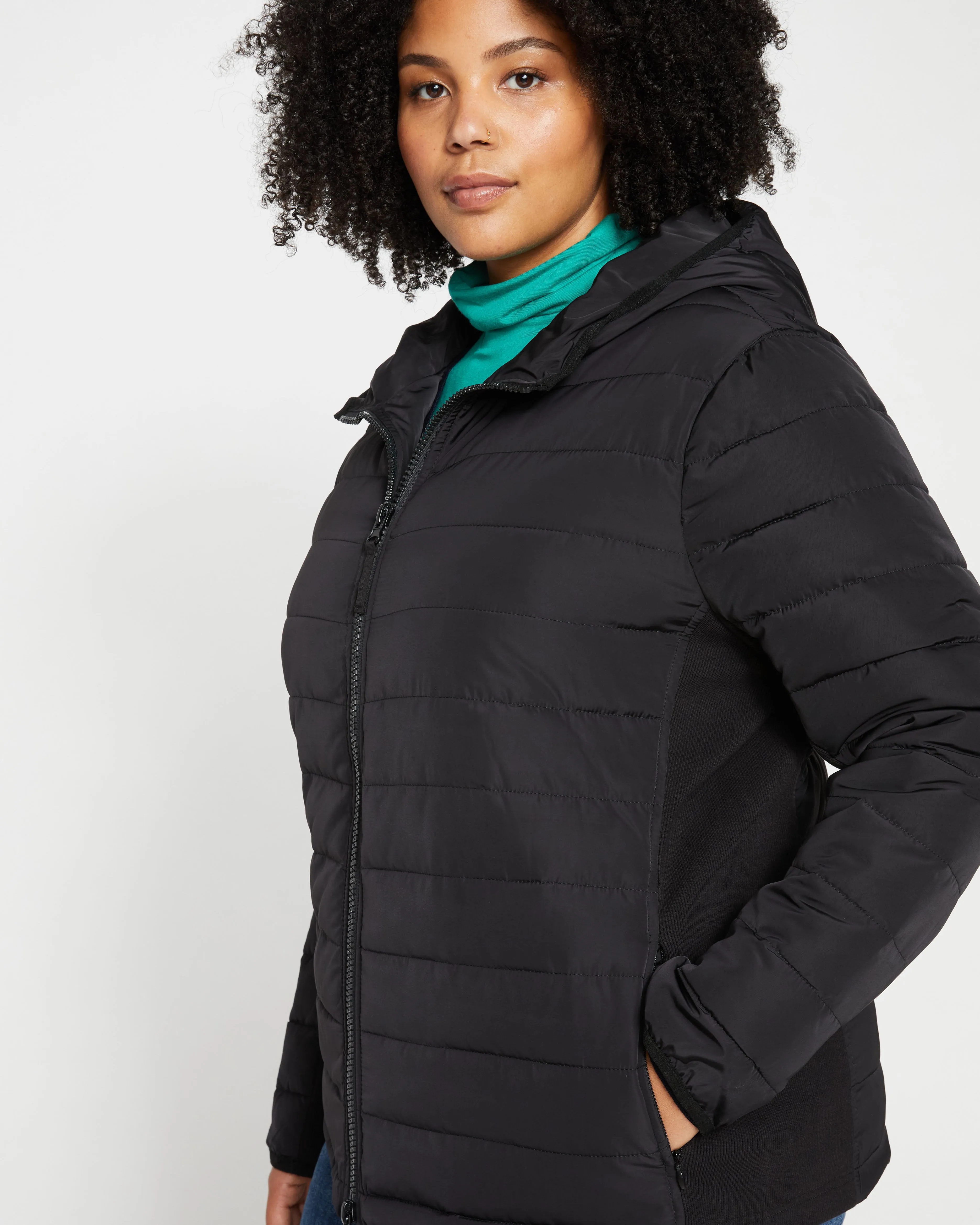 Comfort Panel Light Down Jacket - Black sold by Universal Standard product image thumbnail 2
