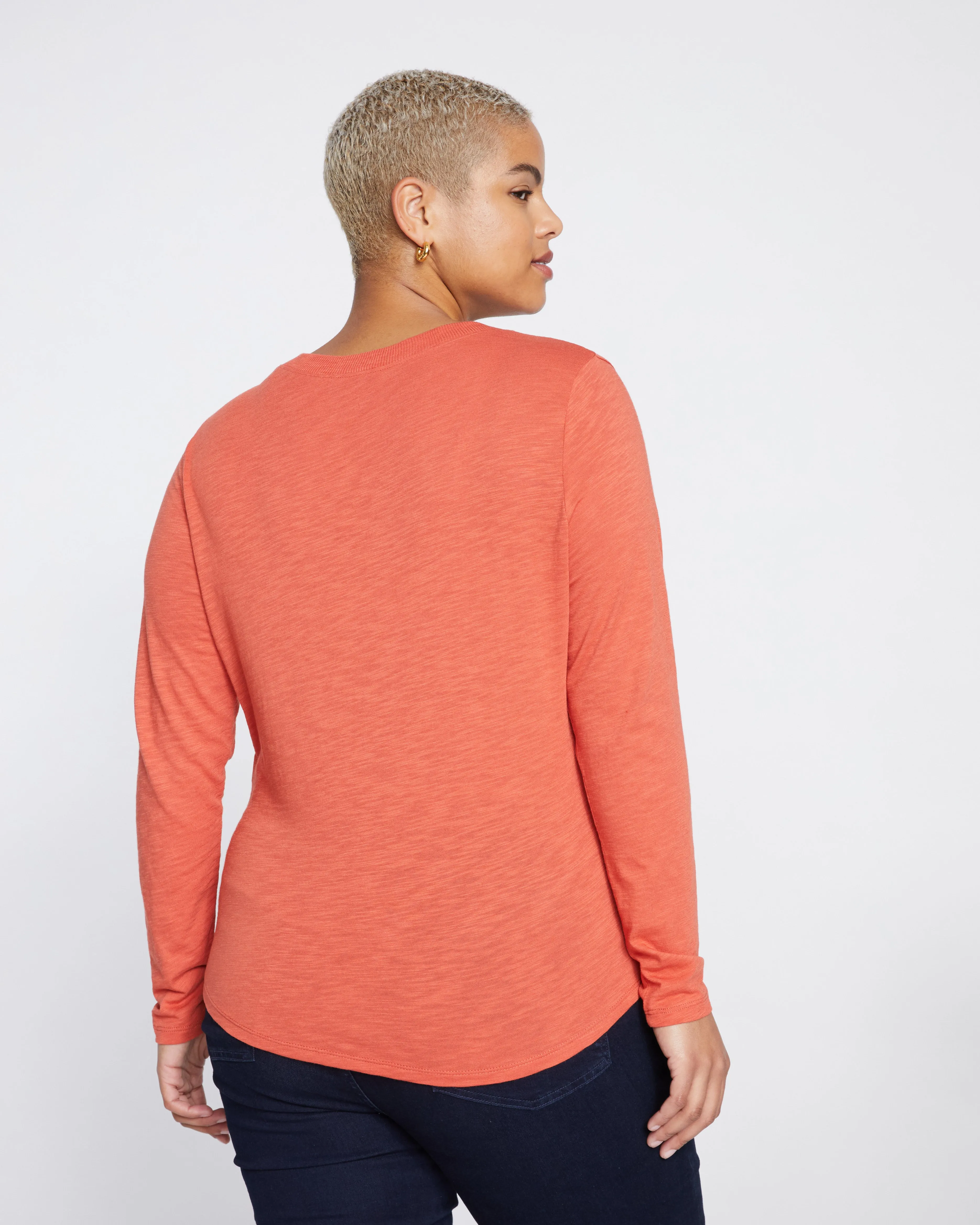 Phoenix Light-As-Air V Neck Tee - Aperol sold by Universal Standard product image thumbnail 5
