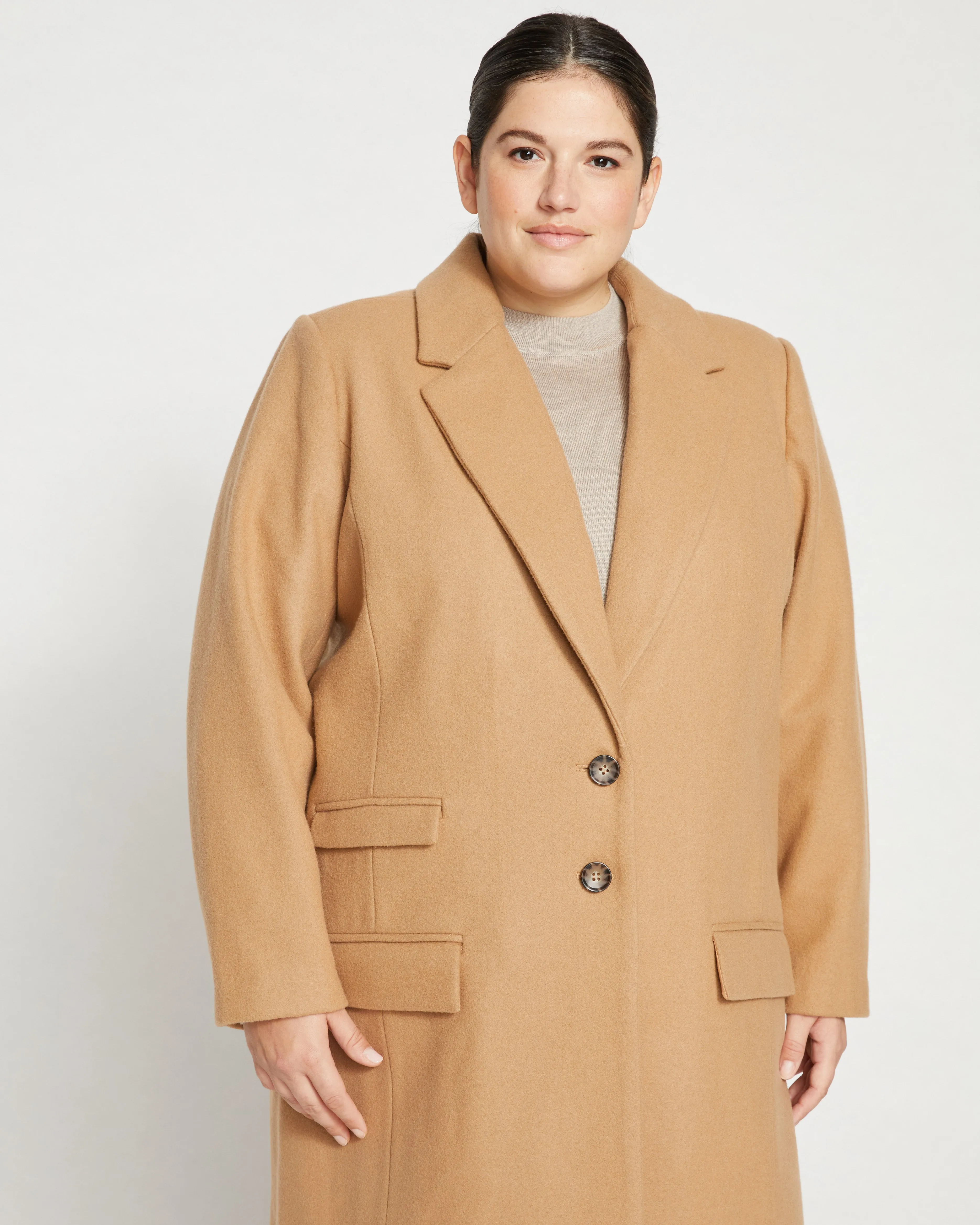 Harlow Classic Wool Coat - Light Bark sold by Universal Standard product image thumbnail 3