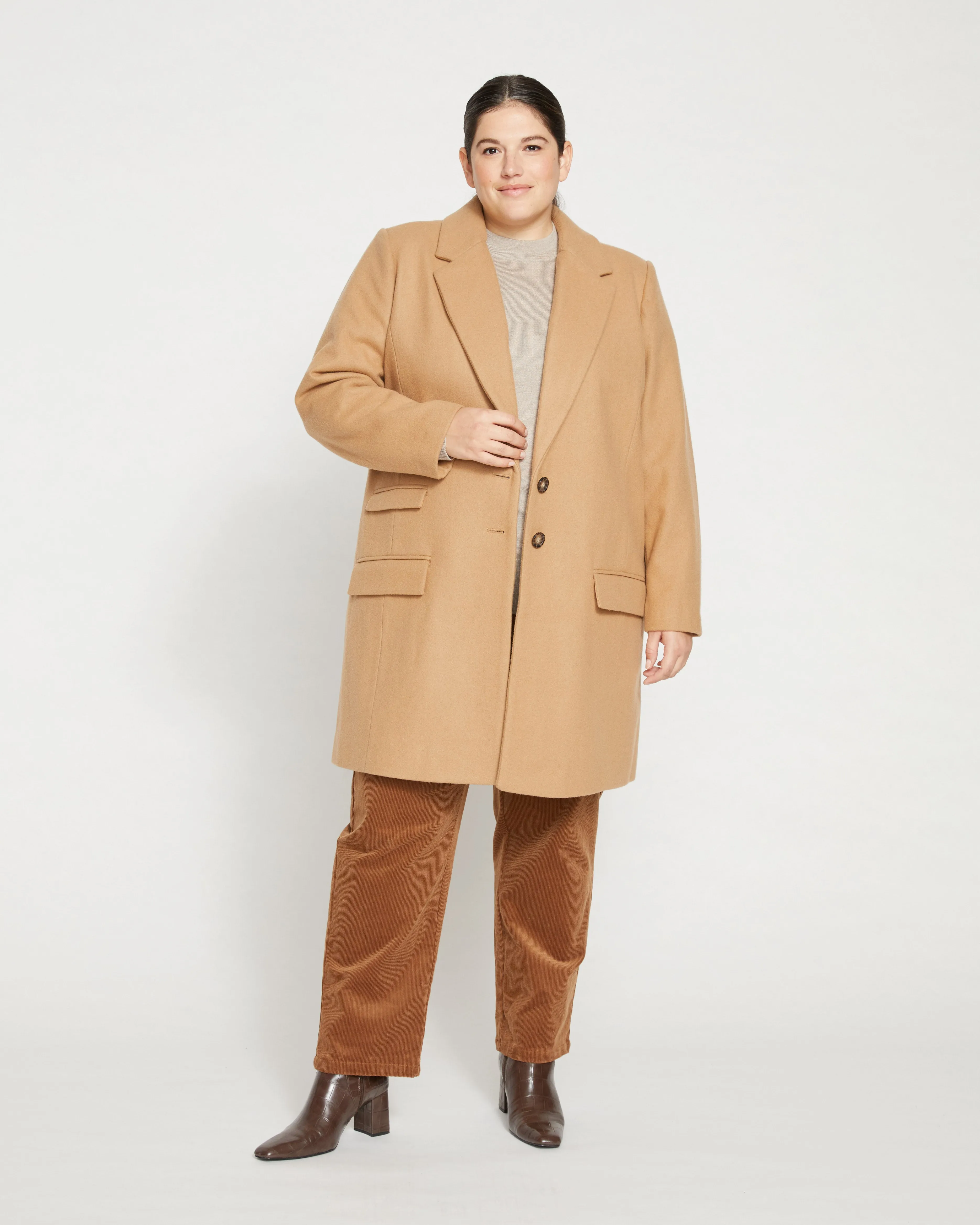 Harlow Classic Wool Coat - Light Bark sold by Universal Standard product image thumbnail 2