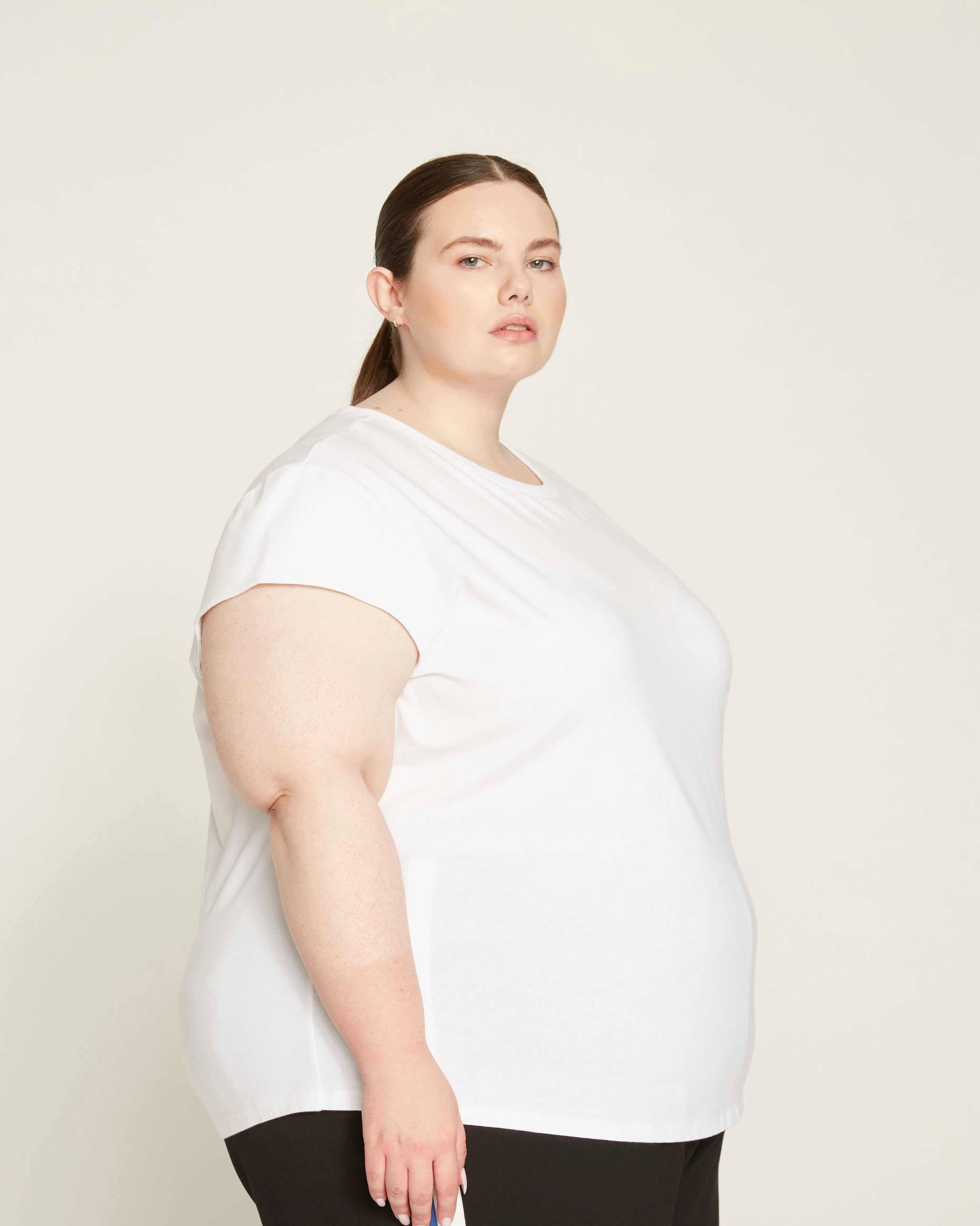 Ashley Cap Sleeve Tee - White sold by Universal Standard product image thumbnail 4