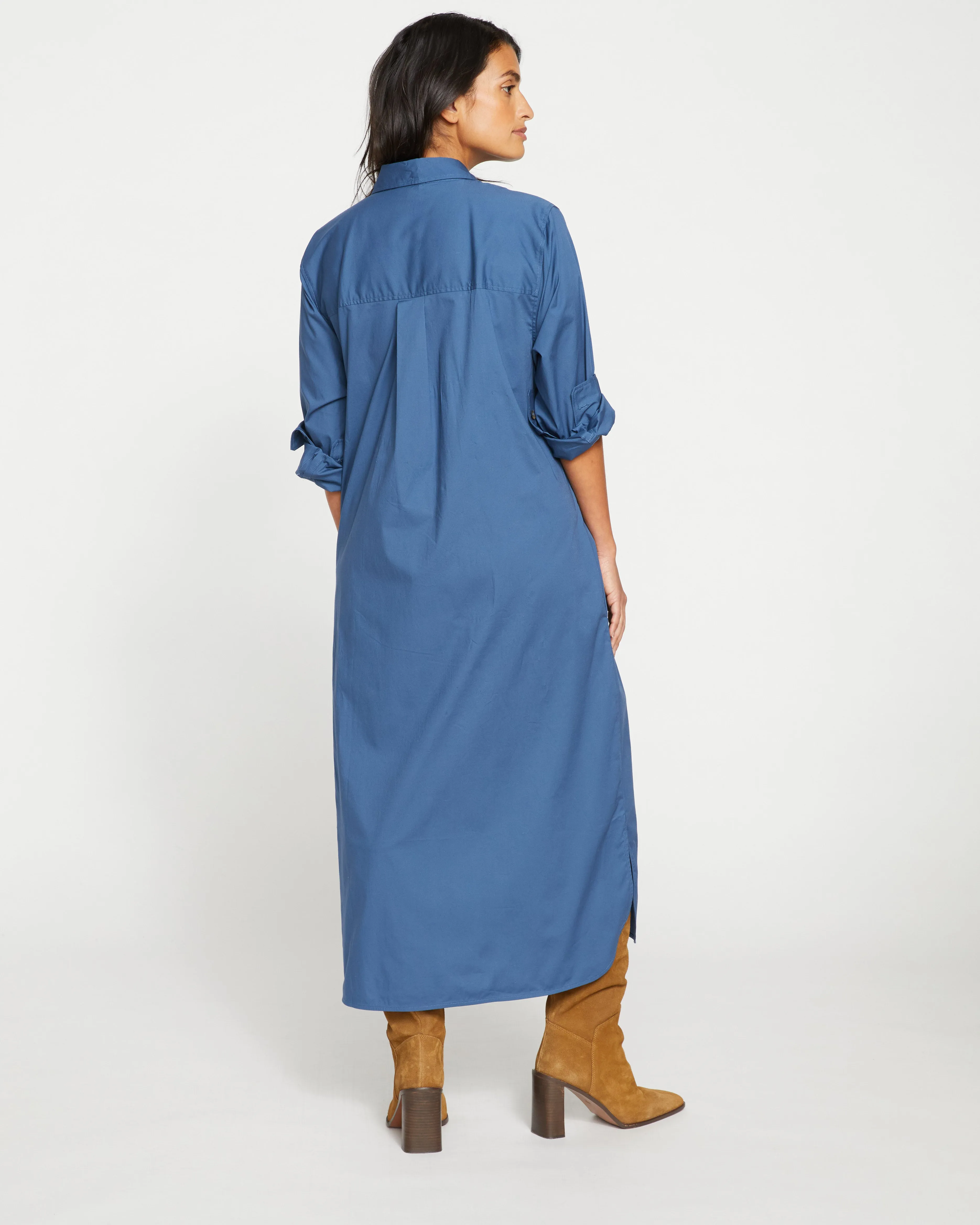 Odeon Stretch Poplin Shirtdress - Bleu Scolaire sold by Universal Standard product image thumbnail 4