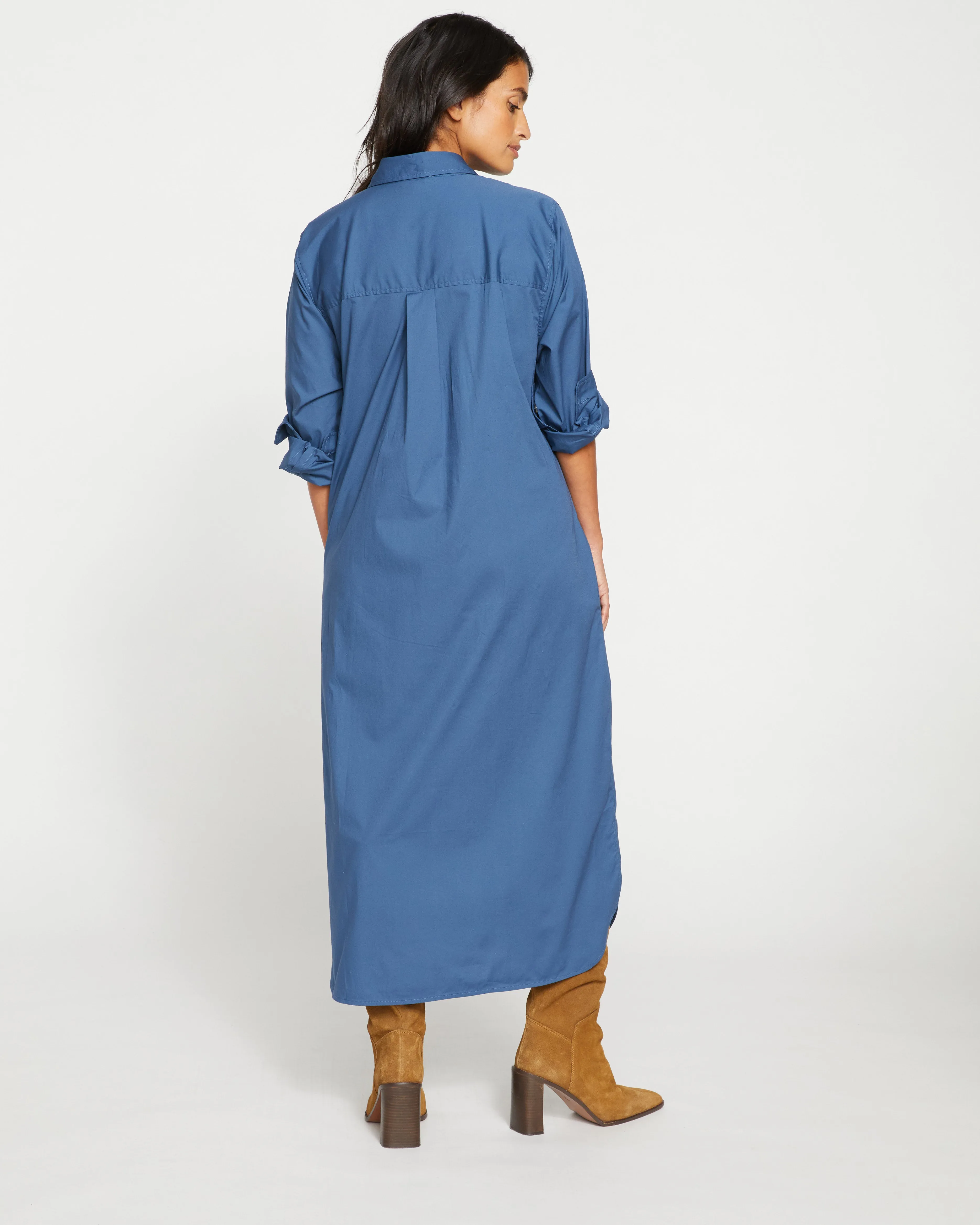 Odeon Stretch Poplin Shirtdress - Bleu Scolaire sold by Universal Standard product image thumbnail 5