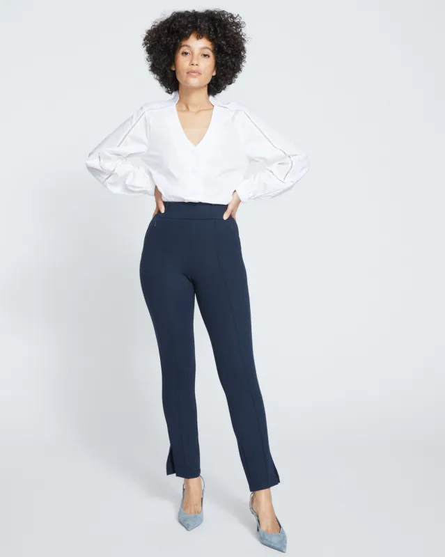 Skinny Pintuck Ponte Pants 28 Inch - Navy sold by Universal Standard