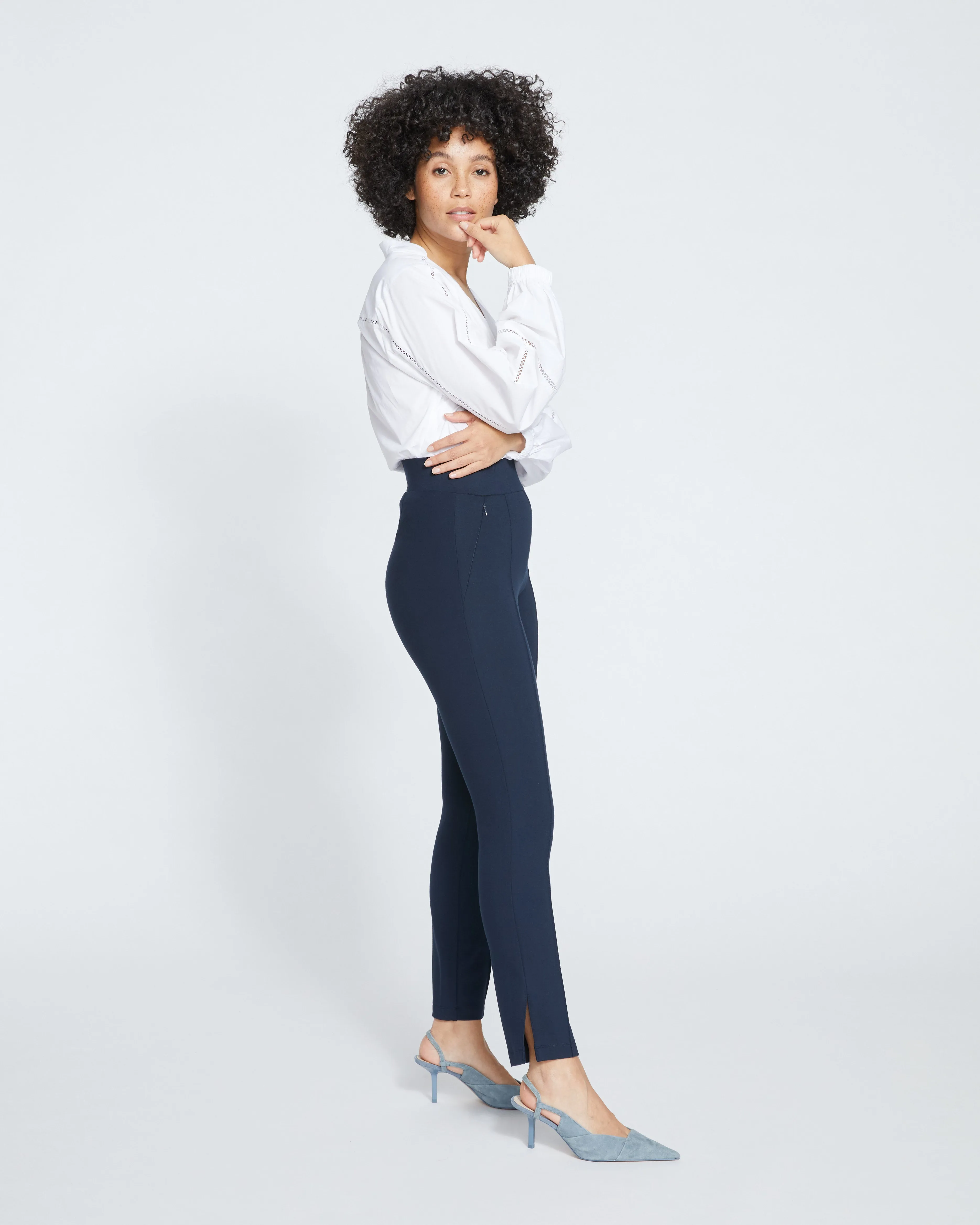 Skinny Pintuck Ponte Pants 28 Inch - Navy sold by Universal Standard product image thumbnail 3