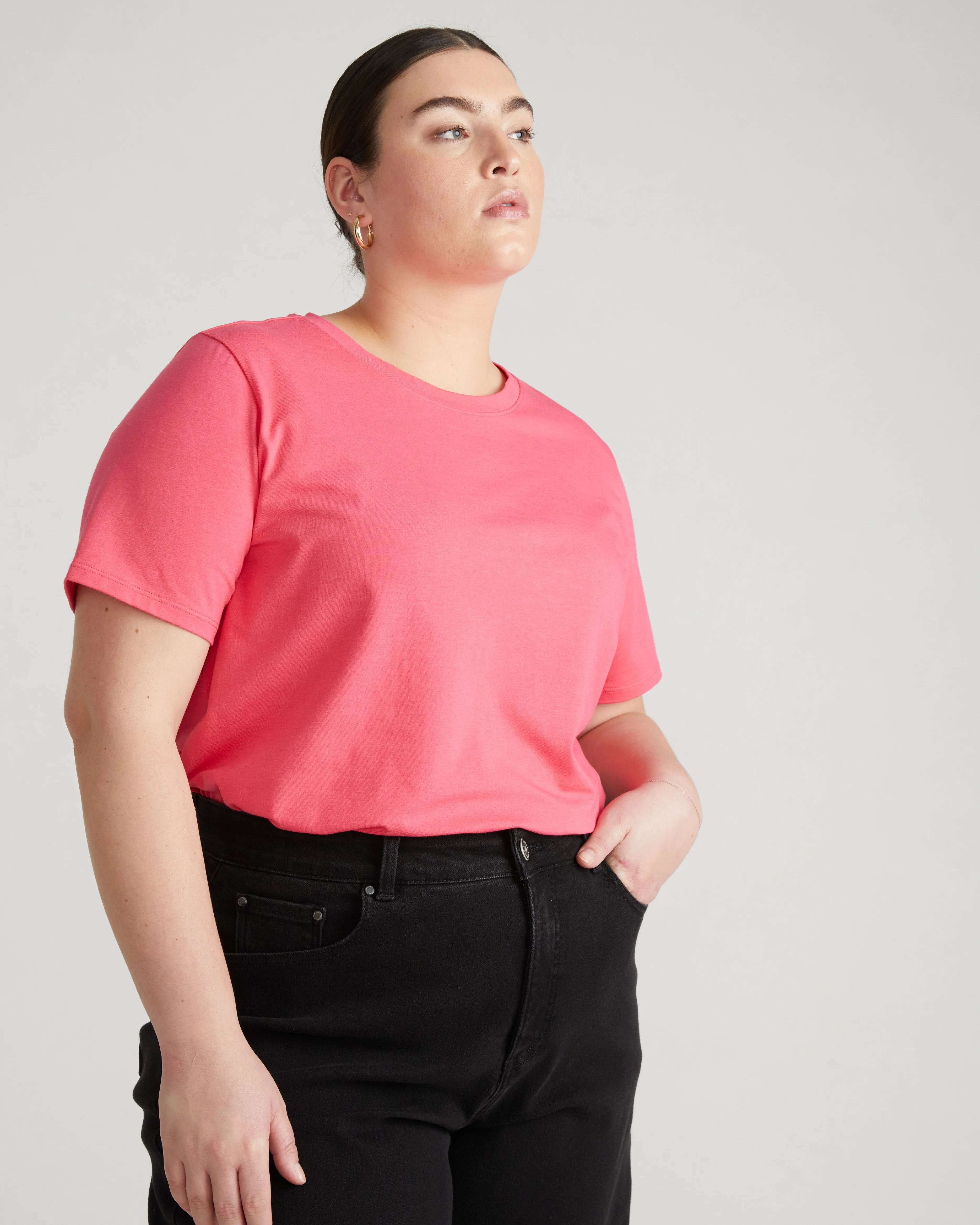 Eco Tee Rex - Hibiscus sold by Universal Standard