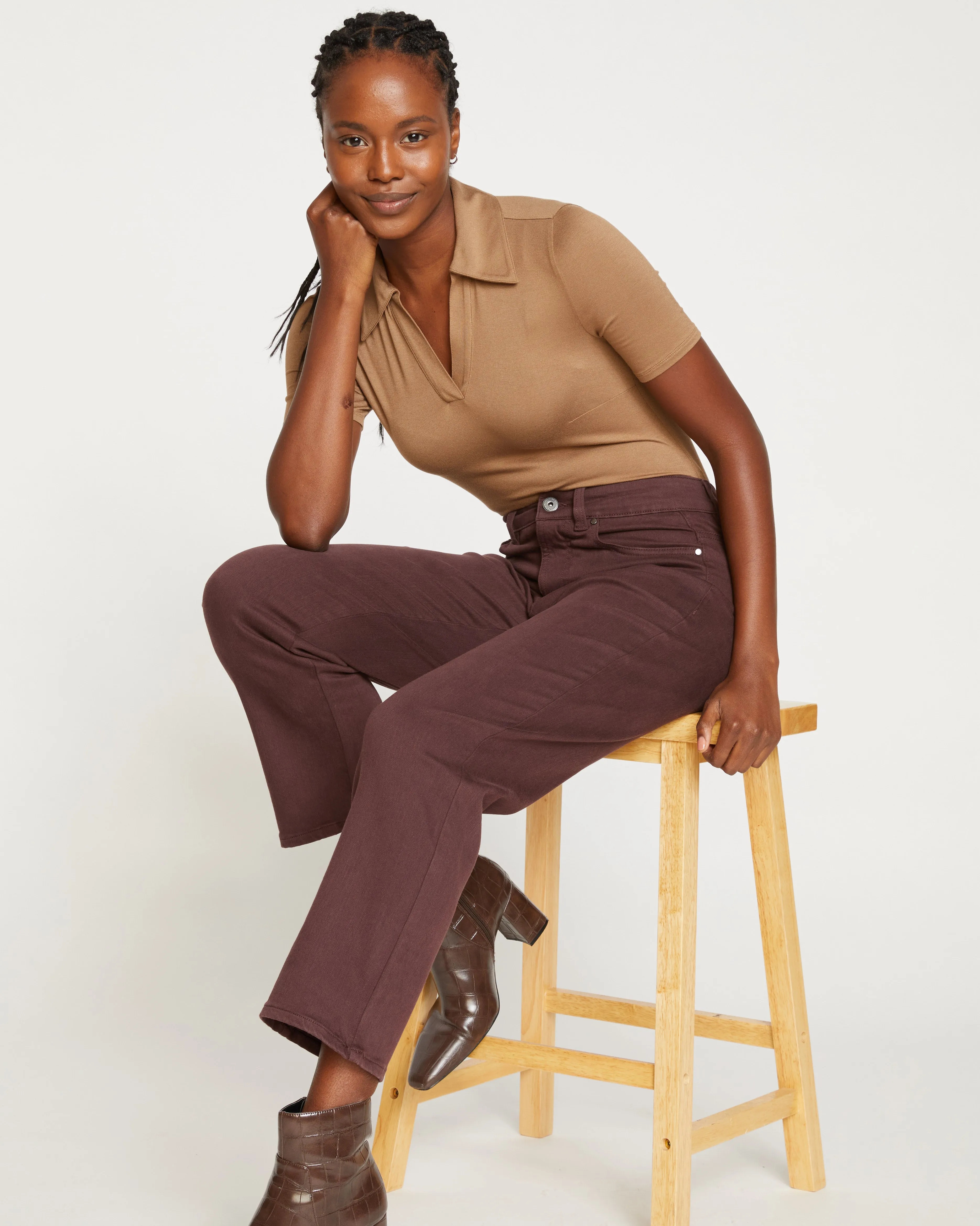 Etta High Rise Straight Leg Jeans 28 Inch - Brulee sold by Universal Standard