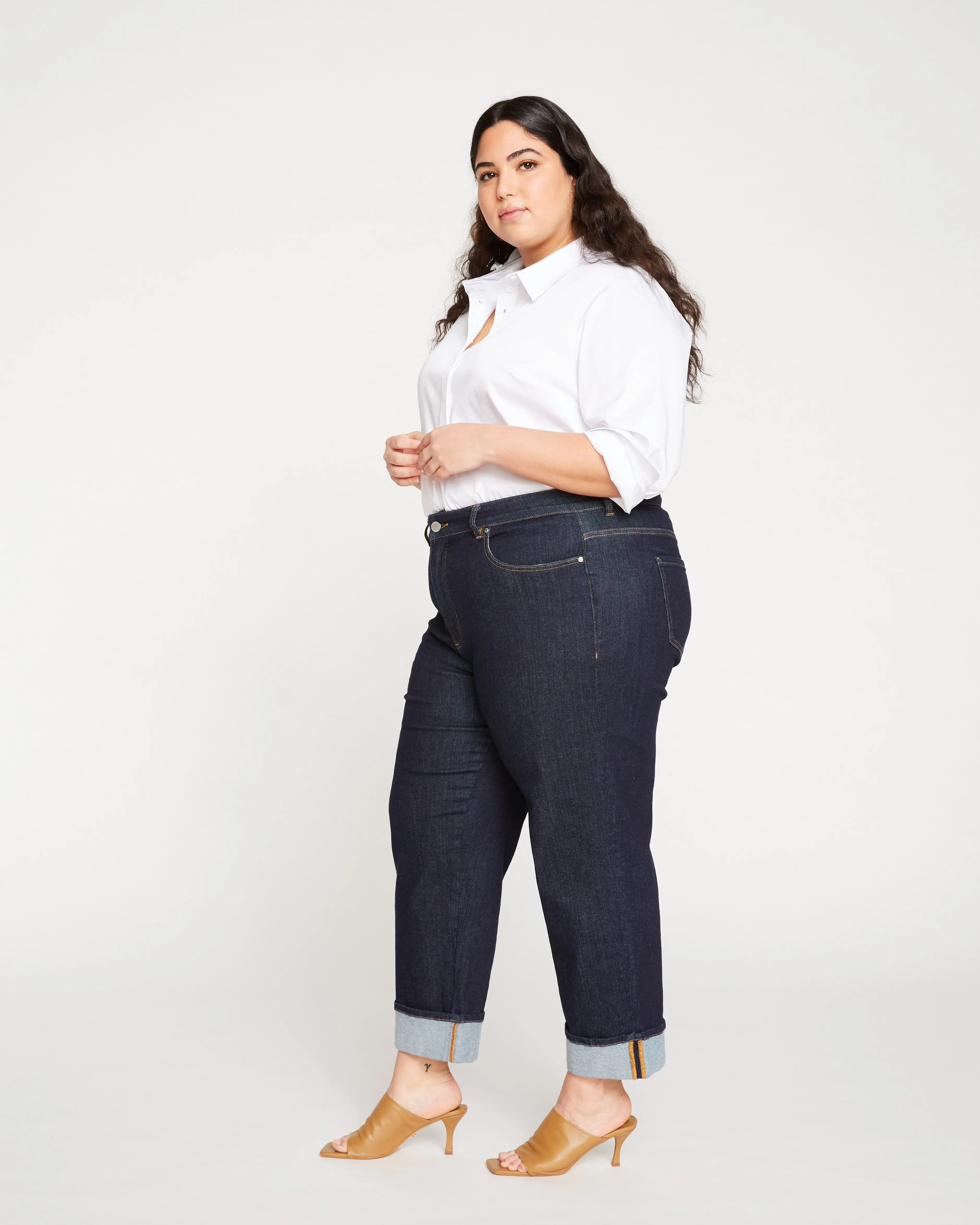 Stevie High Rise Cuffed Straight Leg Jeans - Vintage Indigo Selvedge sold by Universal Standard product image thumbnail 5