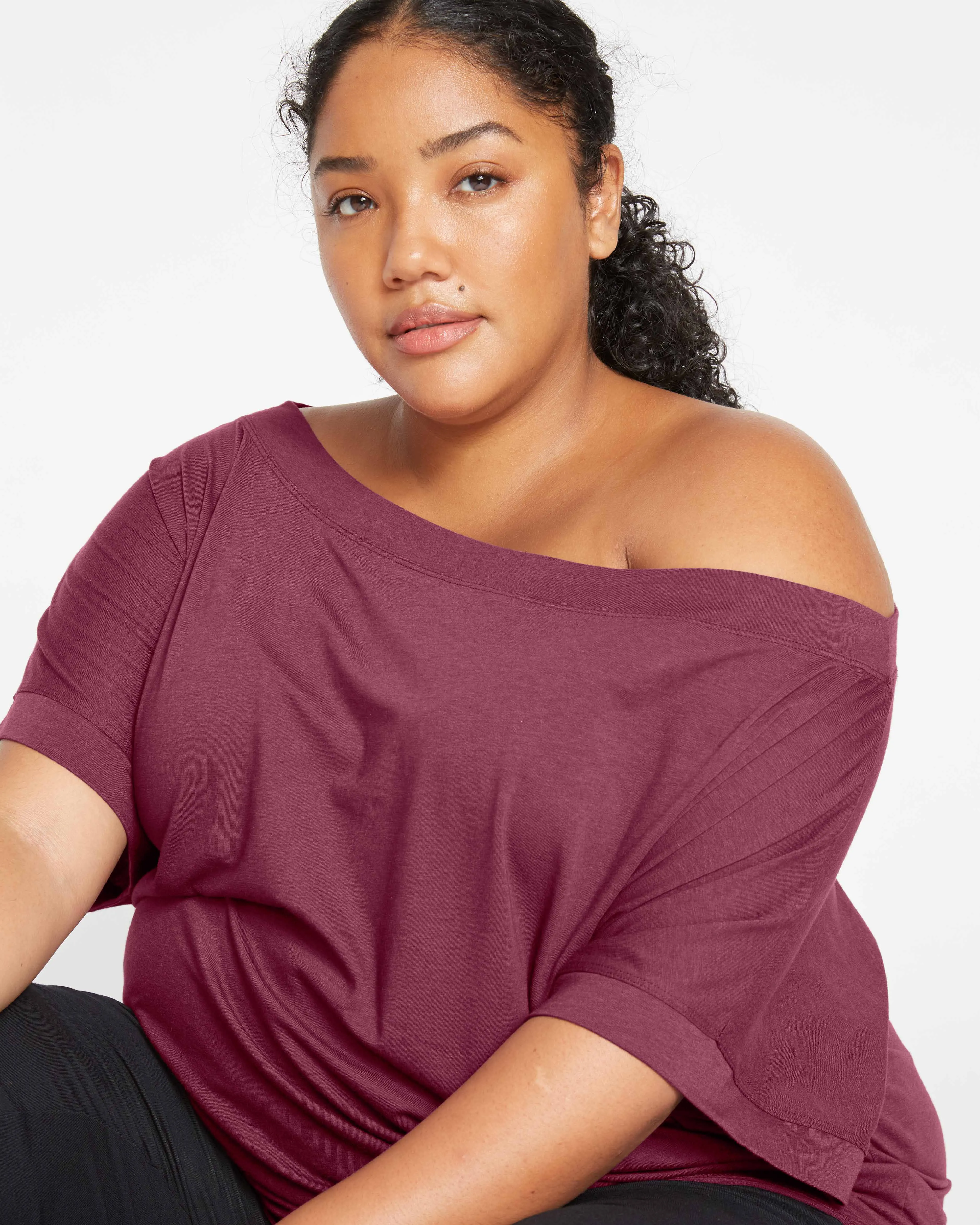 Dolci Short Sleeve Top - Plum sold by Universal Standard