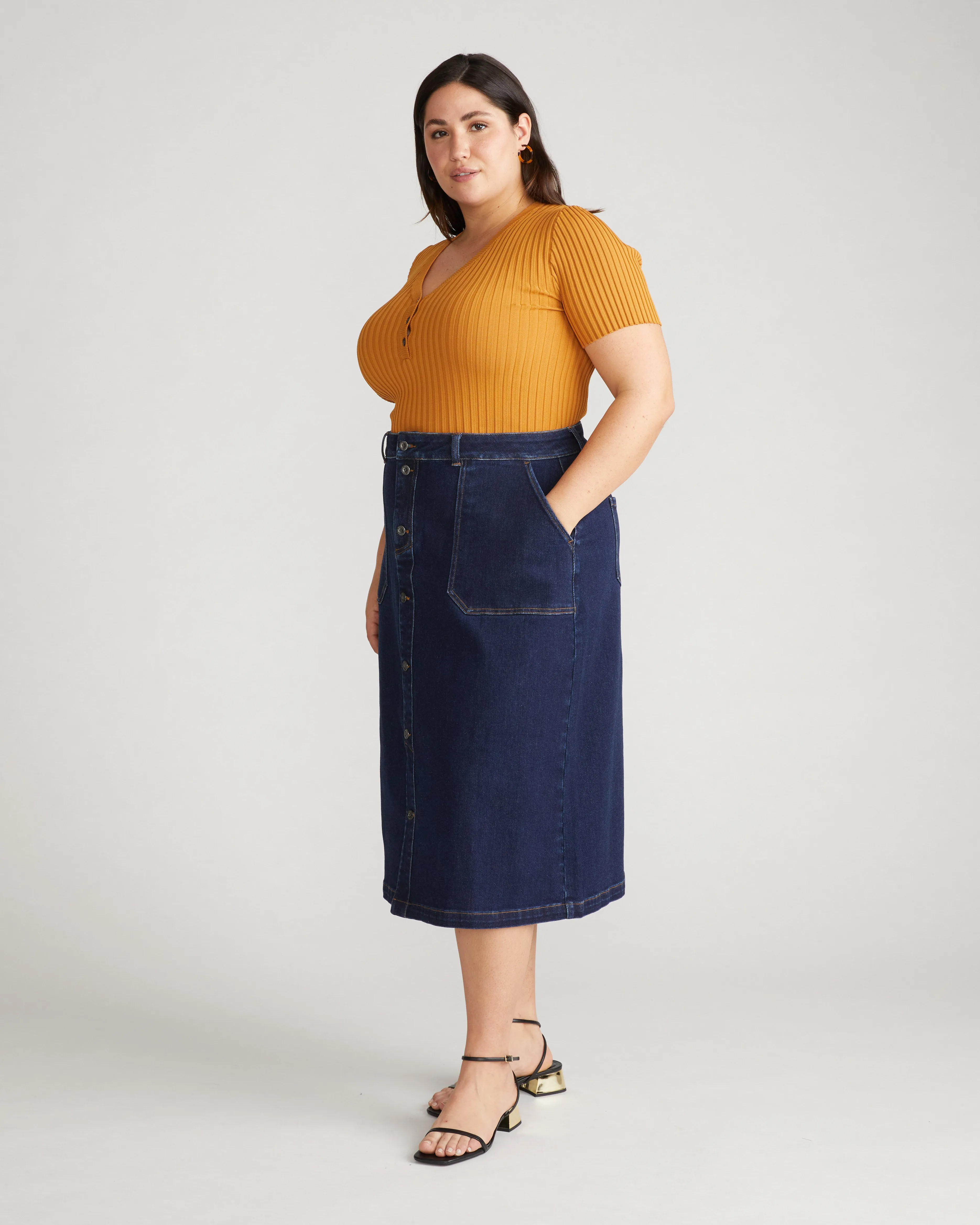 Baez Denim Skirt - Astro Blue sold by Universal Standard product image thumbnail 3