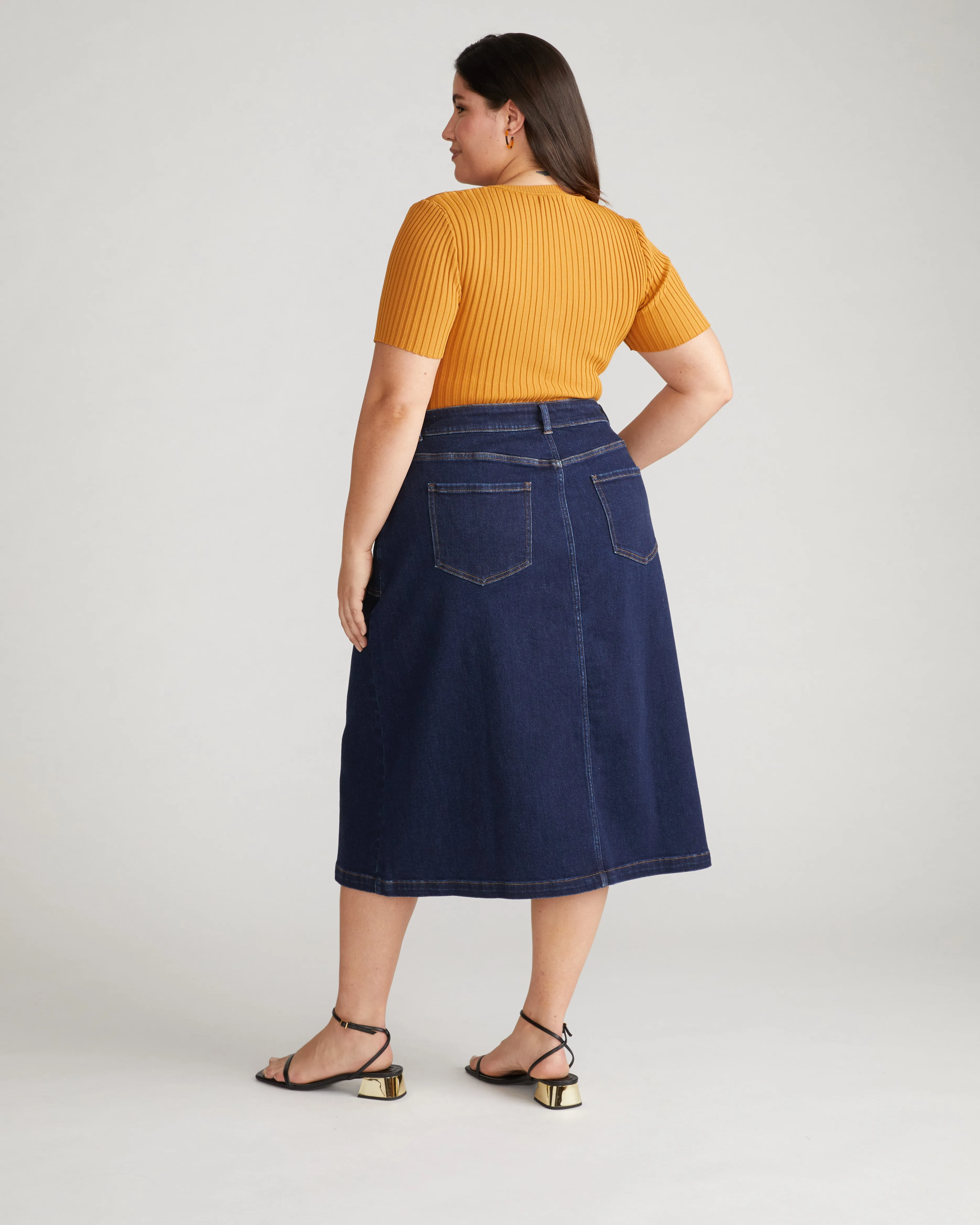 Baez Denim Skirt - Astro Blue sold by Universal Standard product image thumbnail 4