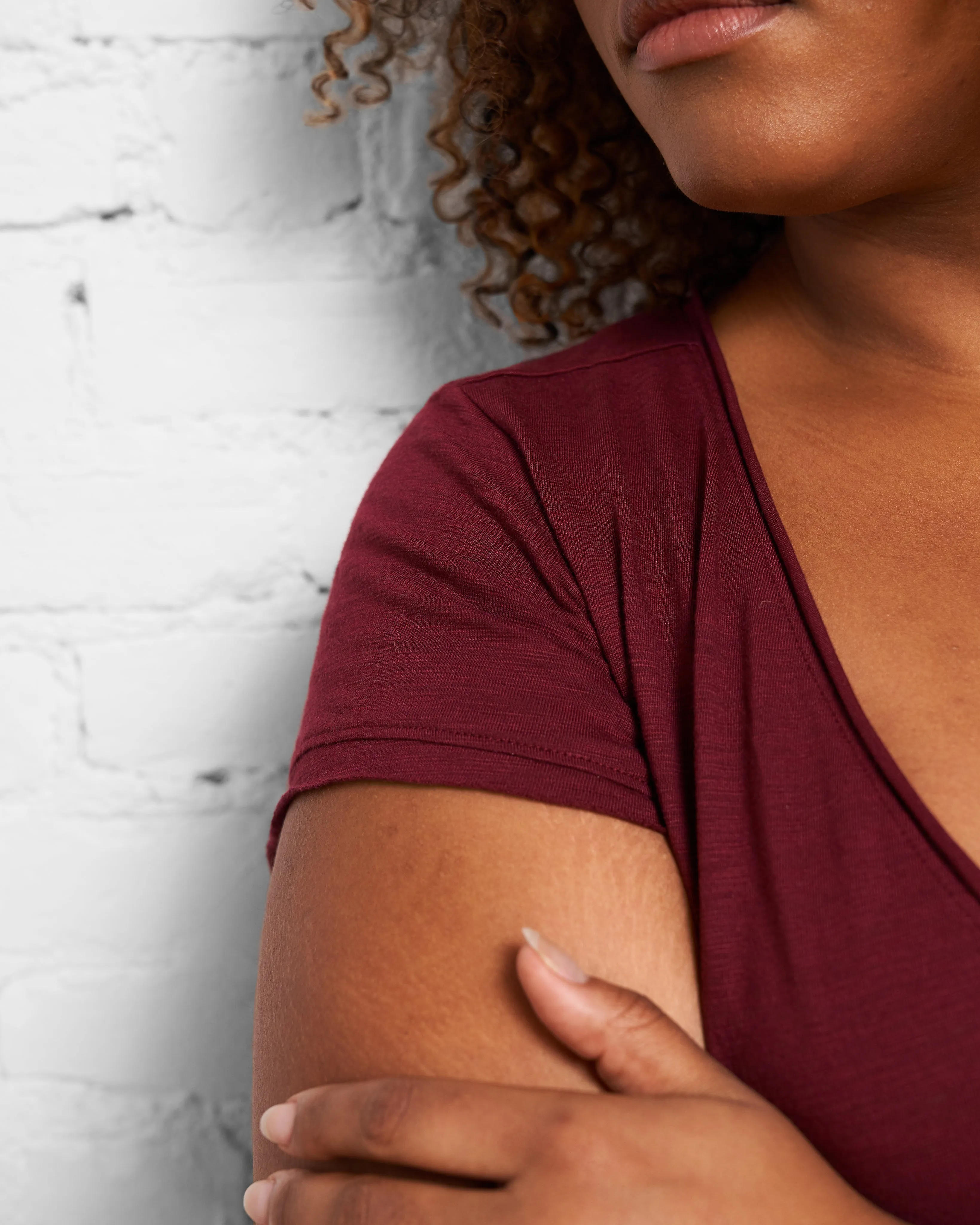 Isna Raw Edge Tee - Merlot sold by Universal Standard product image thumbnail 2