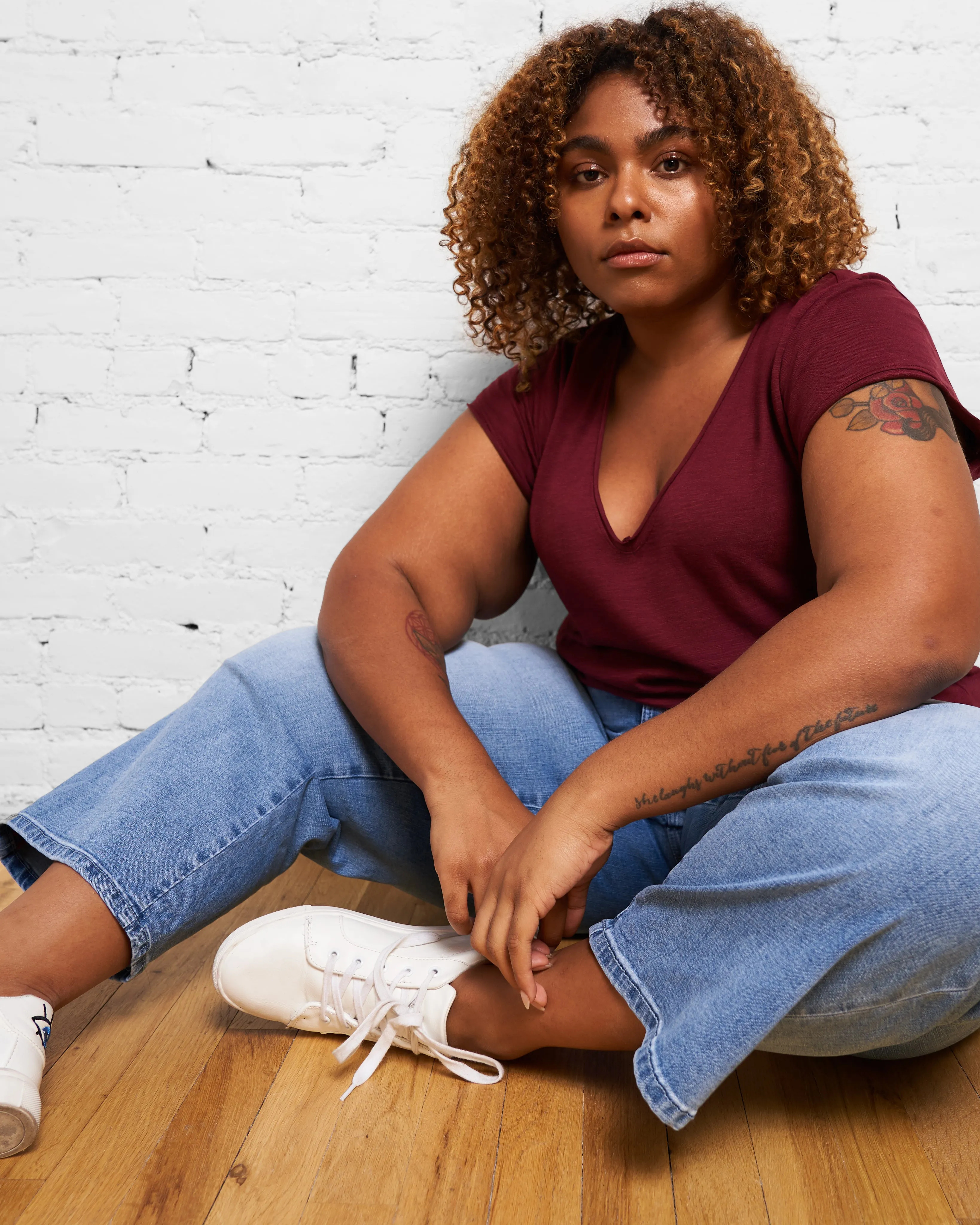 Isna Raw Edge Tee - Merlot sold by Universal Standard product image thumbnail 4