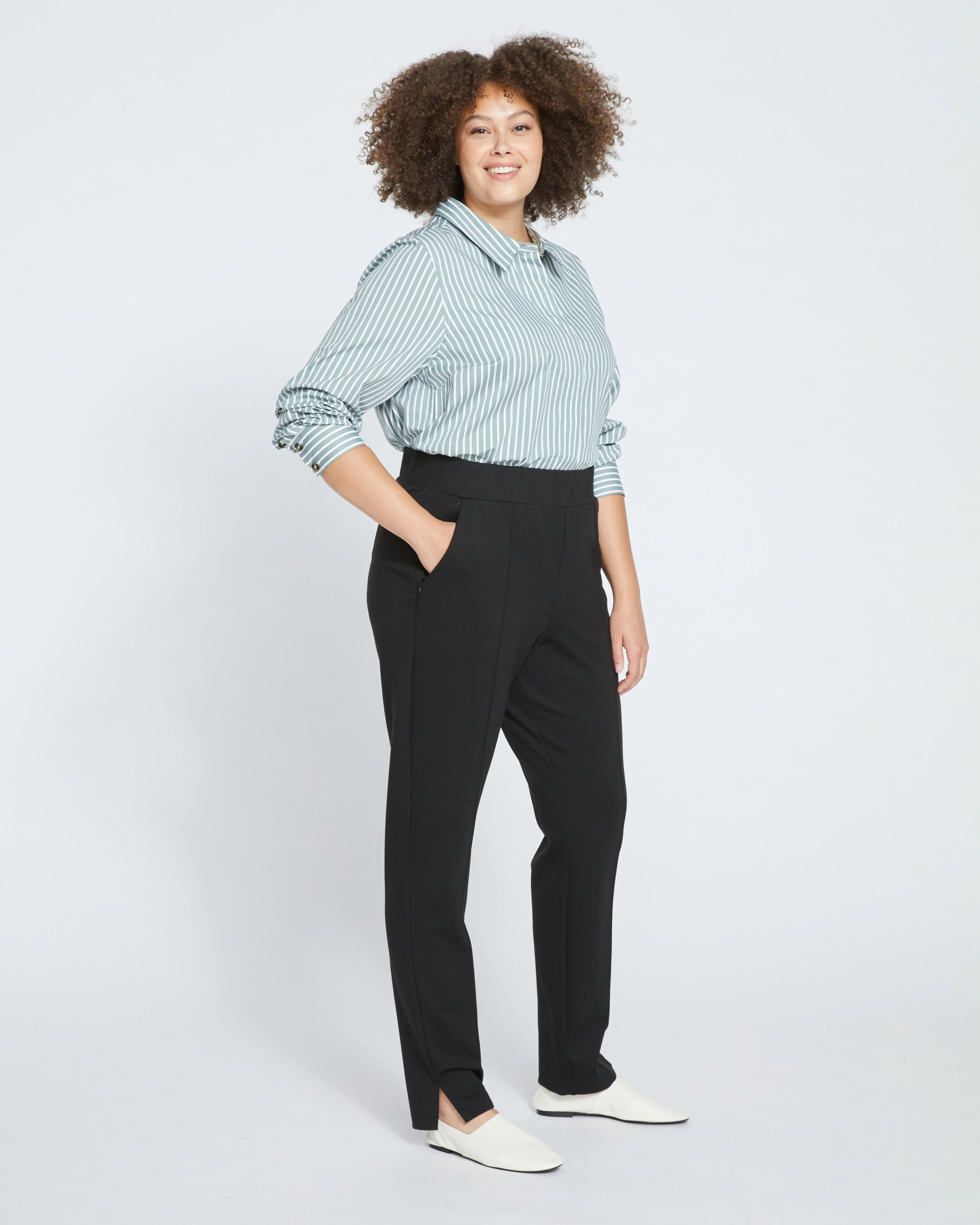 Skinny Pintuck Ponte Pants 32 Inch - Black sold by Universal Standard product image thumbnail 3