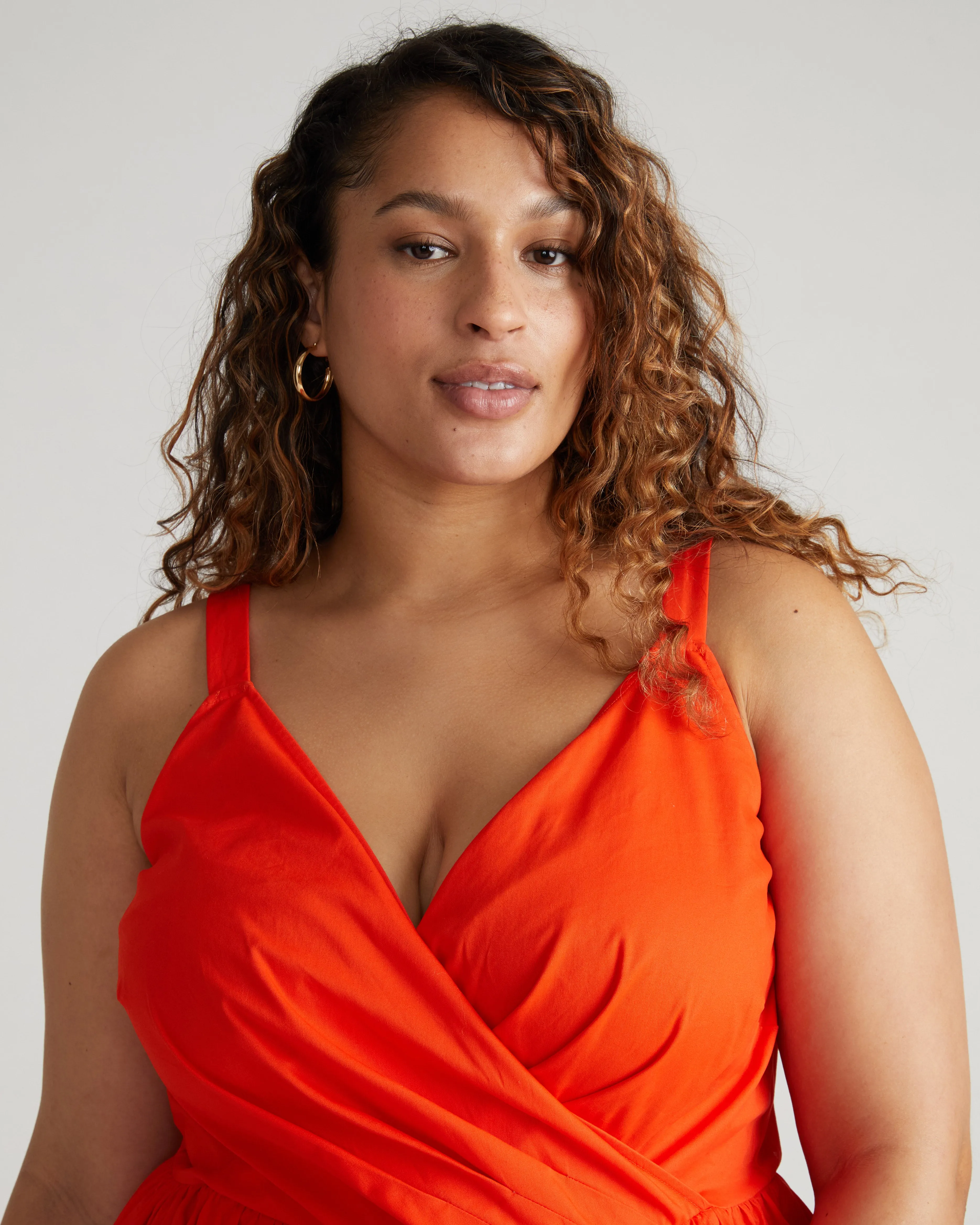 Bellport Sateen Crossover Dress - Sun Fire sold by Universal Standard product image thumbnail 2