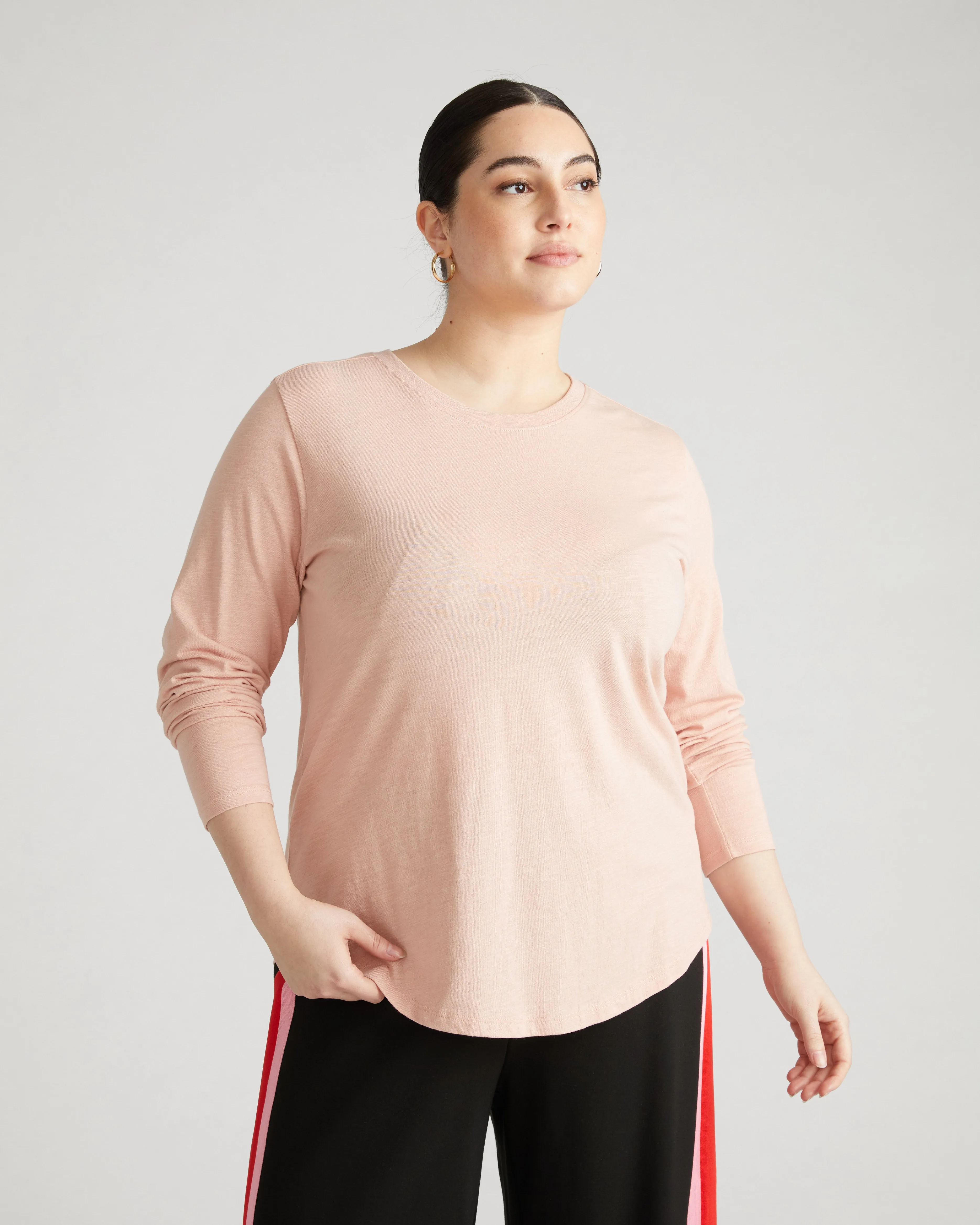 Light-As-Air Long Sleeve Crew Neck Tee - Mahogany Rose sold by Universal Standard product image thumbnail 2