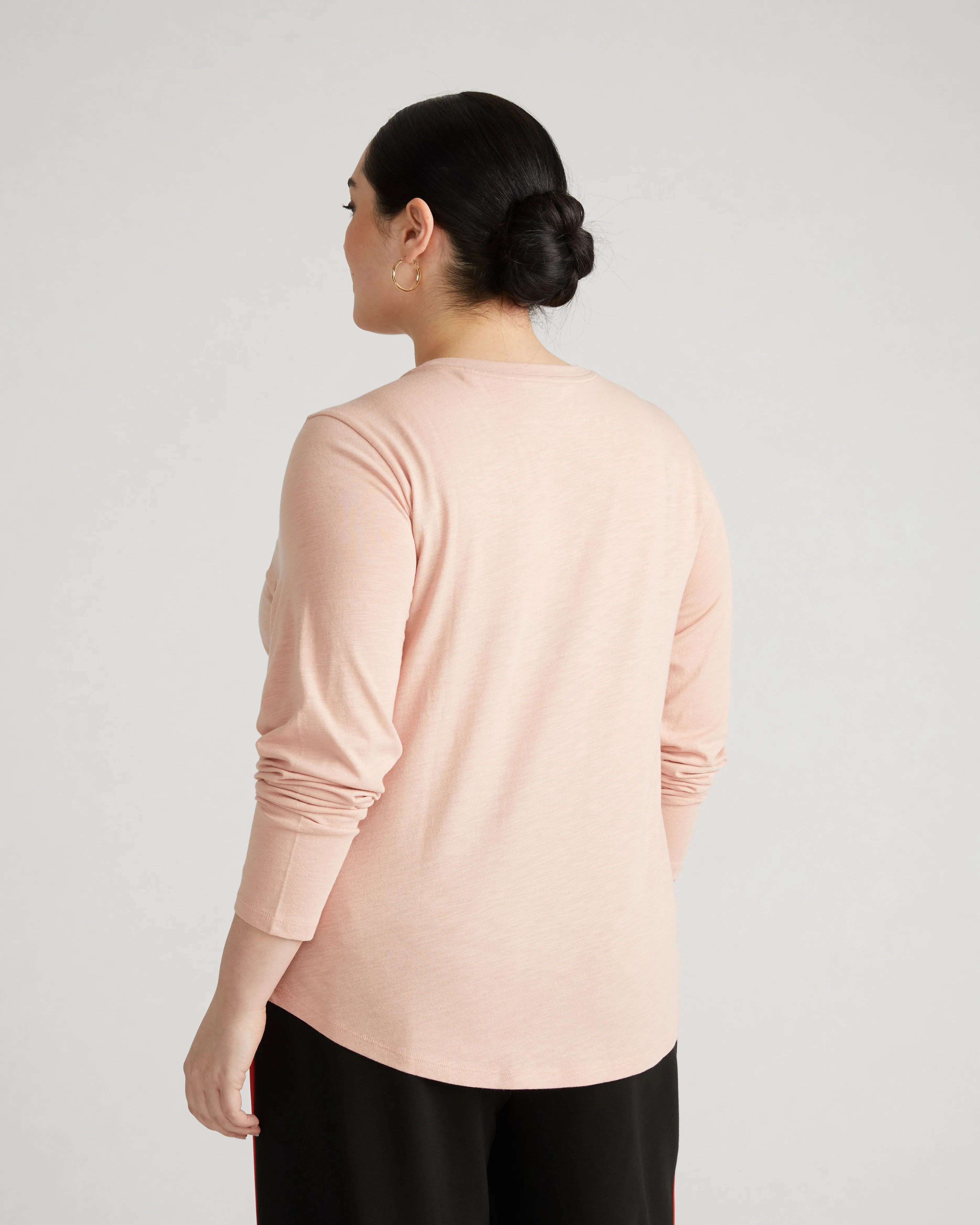 Light-As-Air Long Sleeve Crew Neck Tee - Mahogany Rose sold by Universal Standard product image thumbnail 4