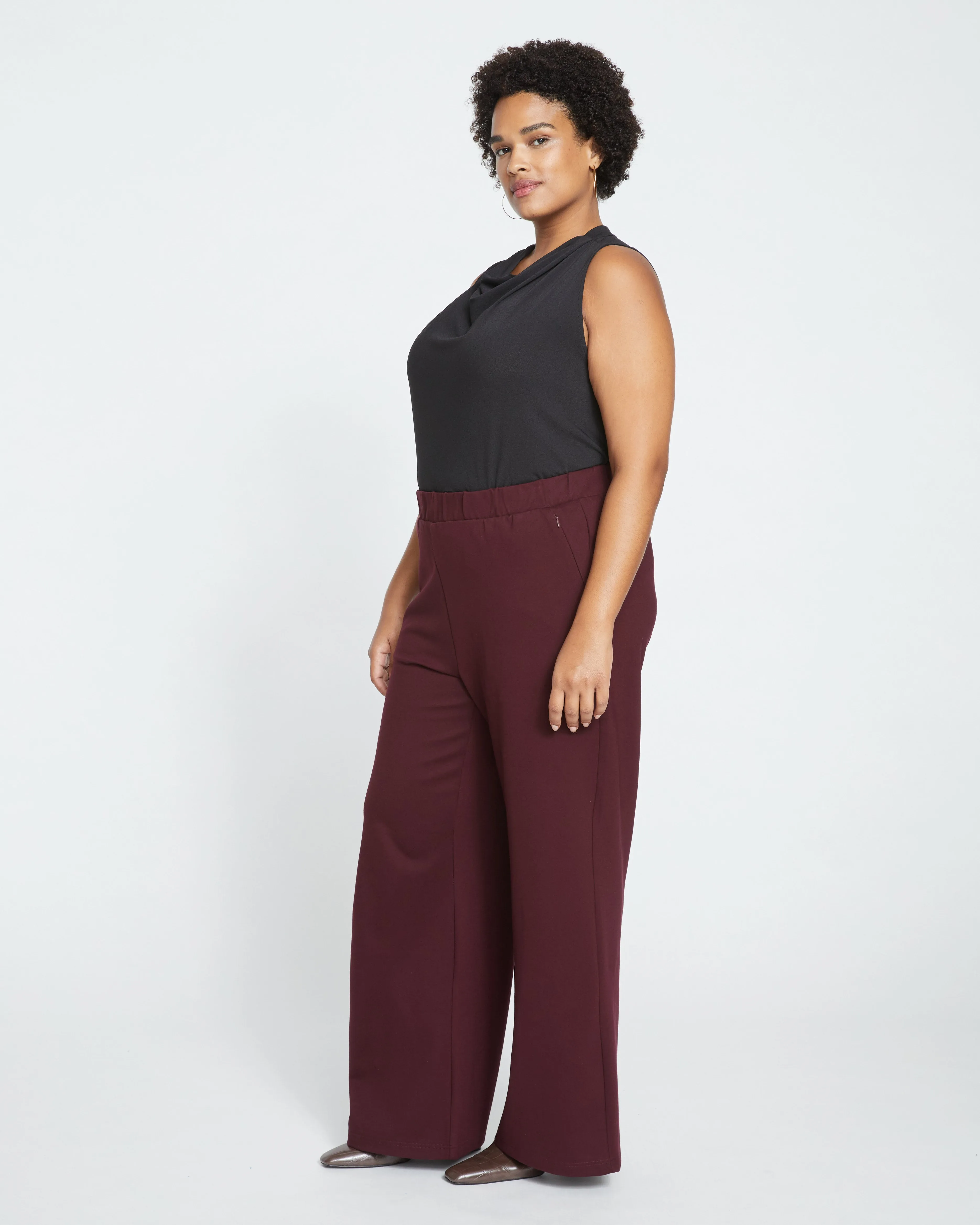 Stephanie Wide Leg Ponte Pants - Black Cherry sold by Universal Standard product image thumbnail 3