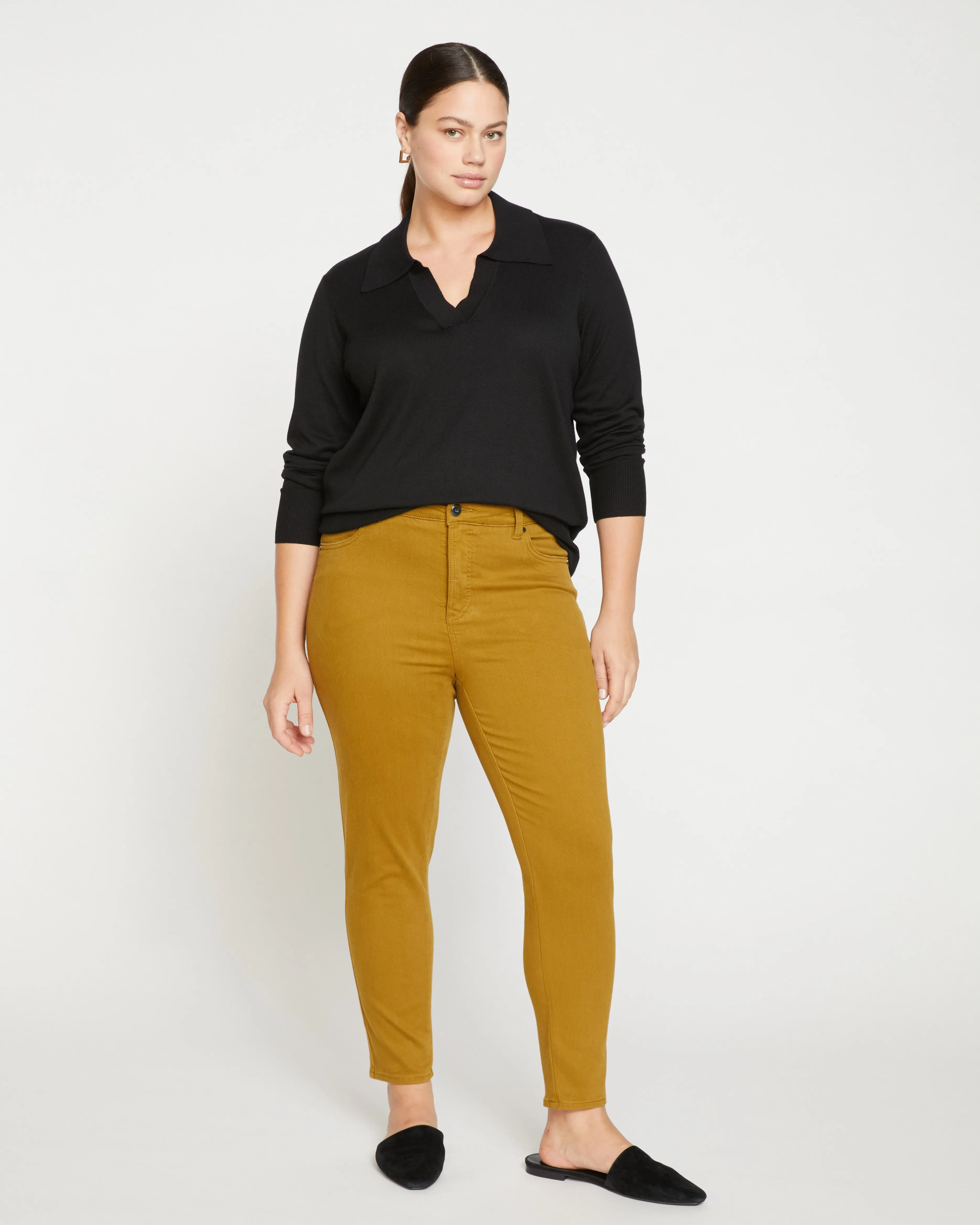 Seine High Rise Skinny Jeans 27 Inch - Dried Palm sold by Universal Standard