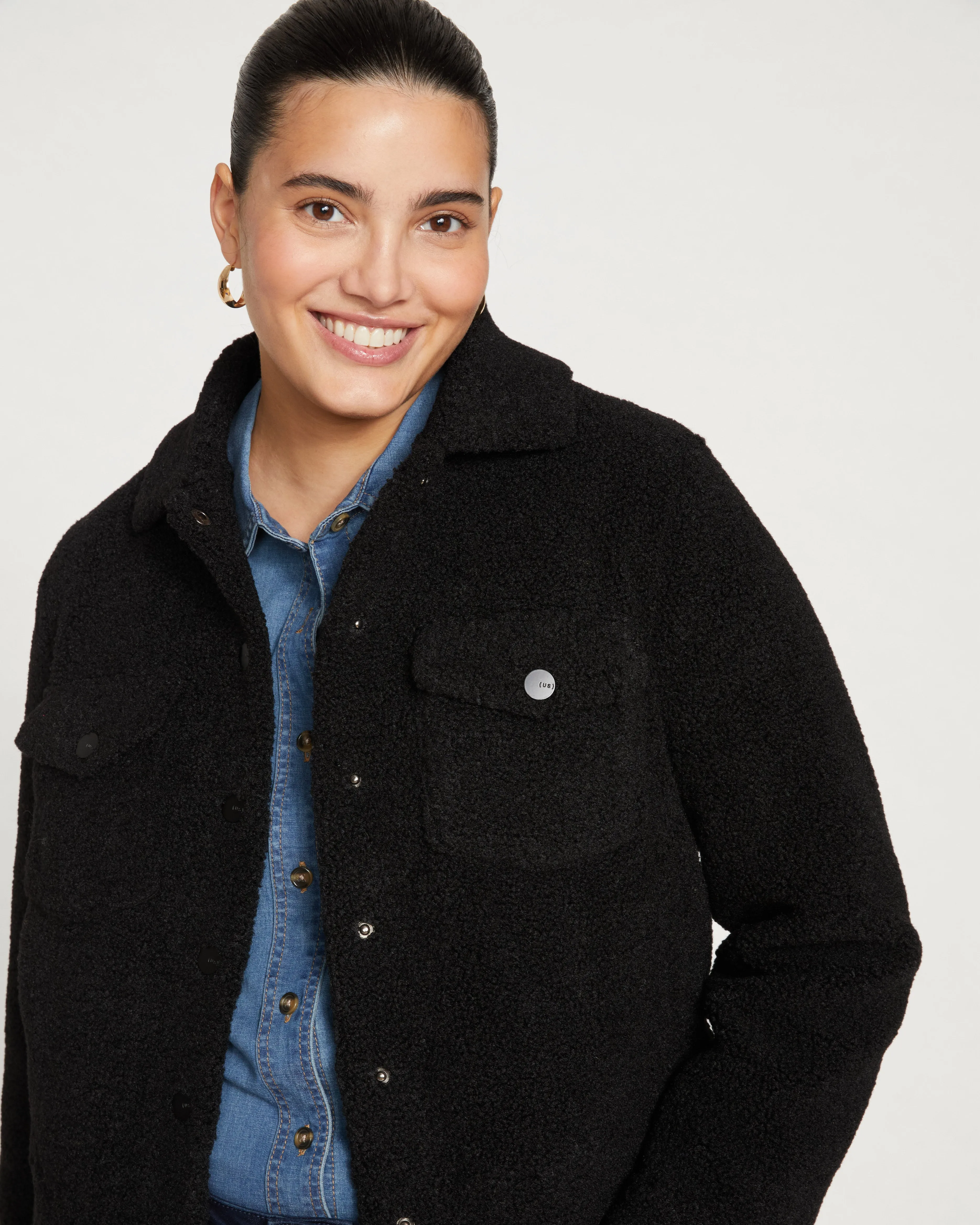 Kelsey Teddy Jacket - Black sold by Universal Standard