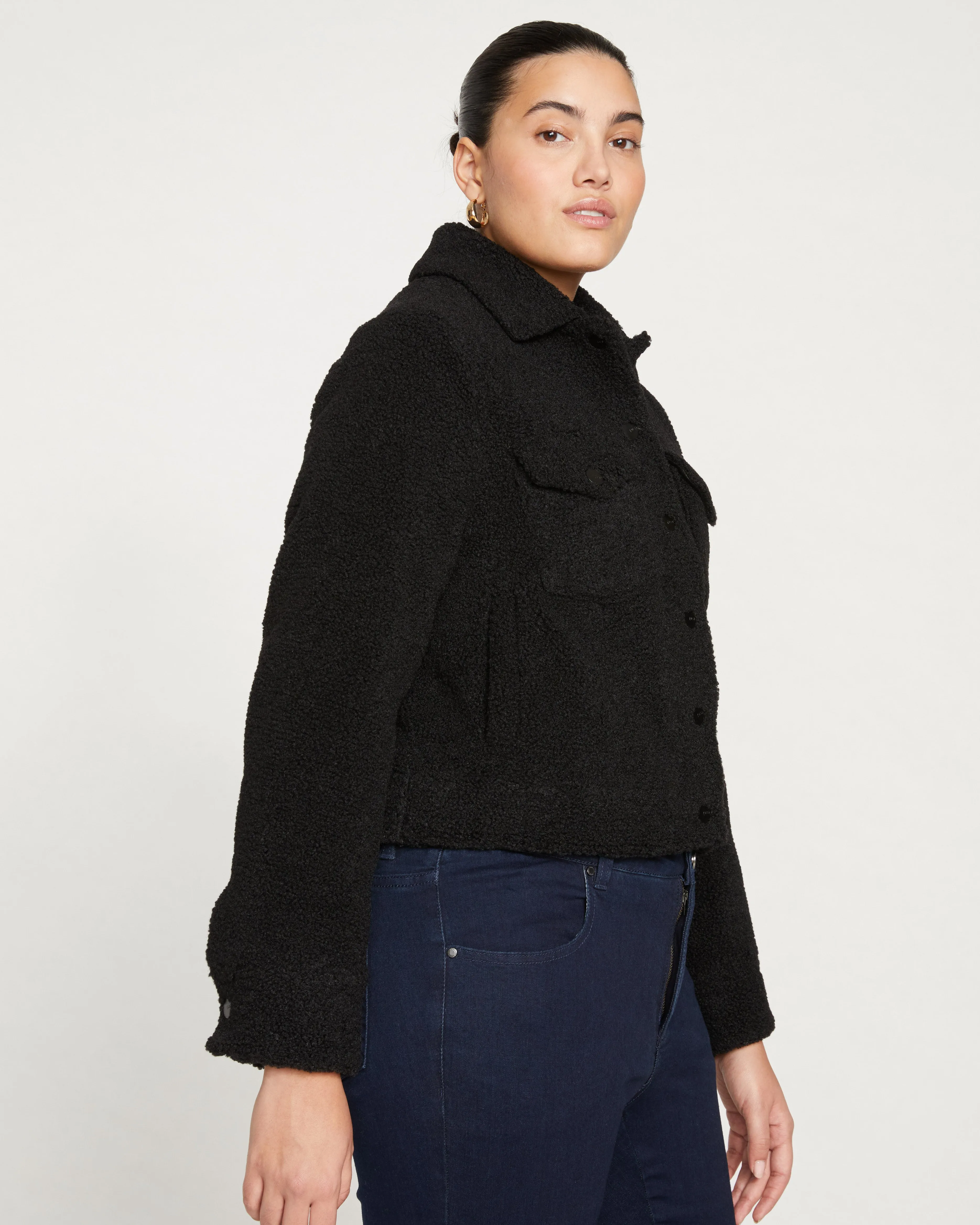 Kelsey Teddy Jacket - Black sold by Universal Standard product image thumbnail 3