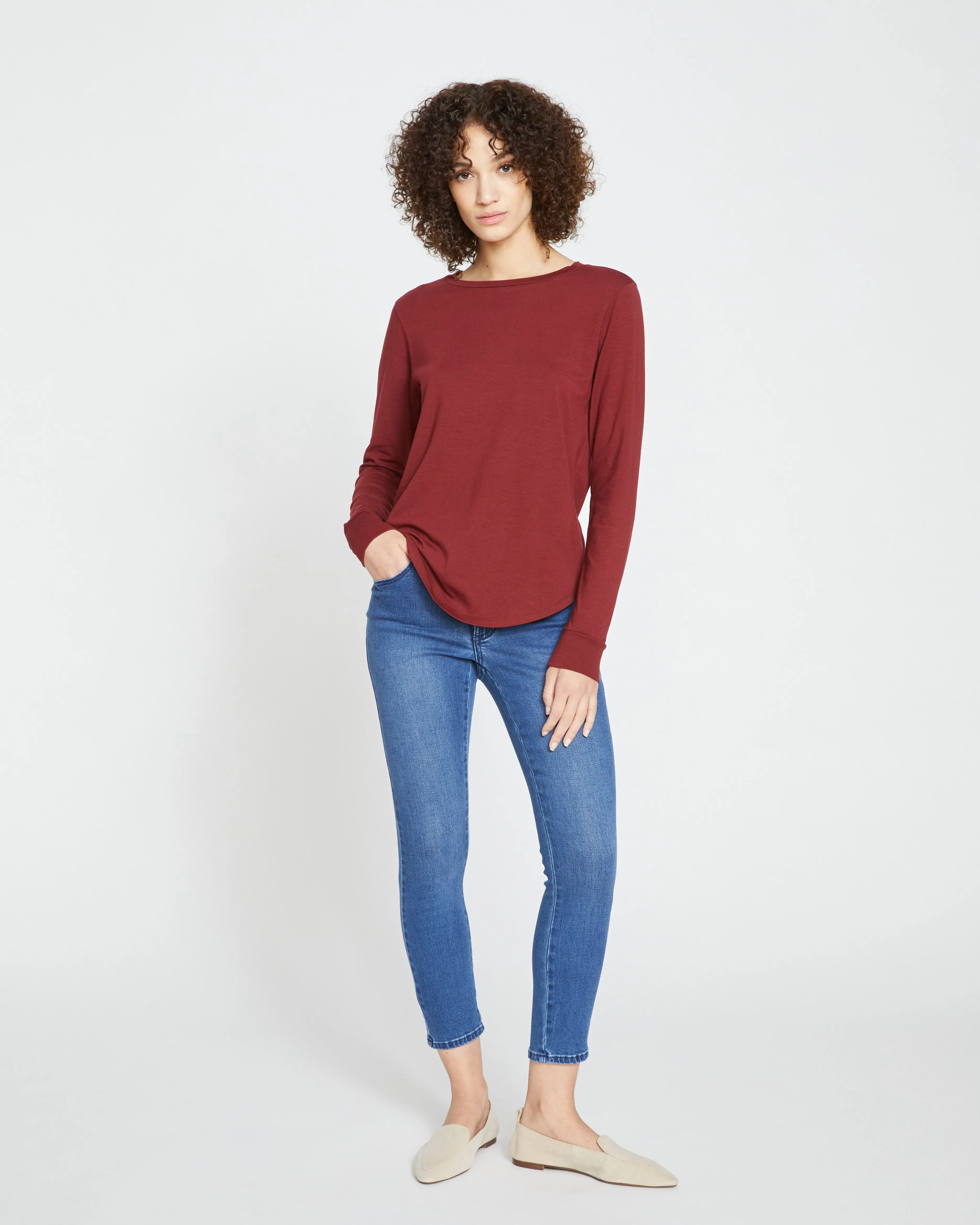 Long Sleeve Tee Rex - Brick Red sold by Universal Standard