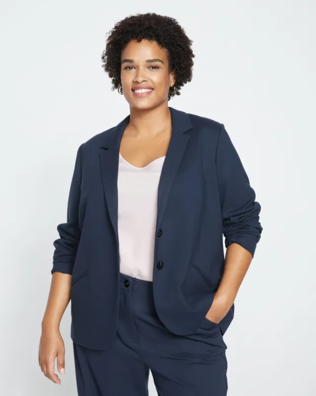 Beas Ponte Blazer - Navy sold by Universal Standard