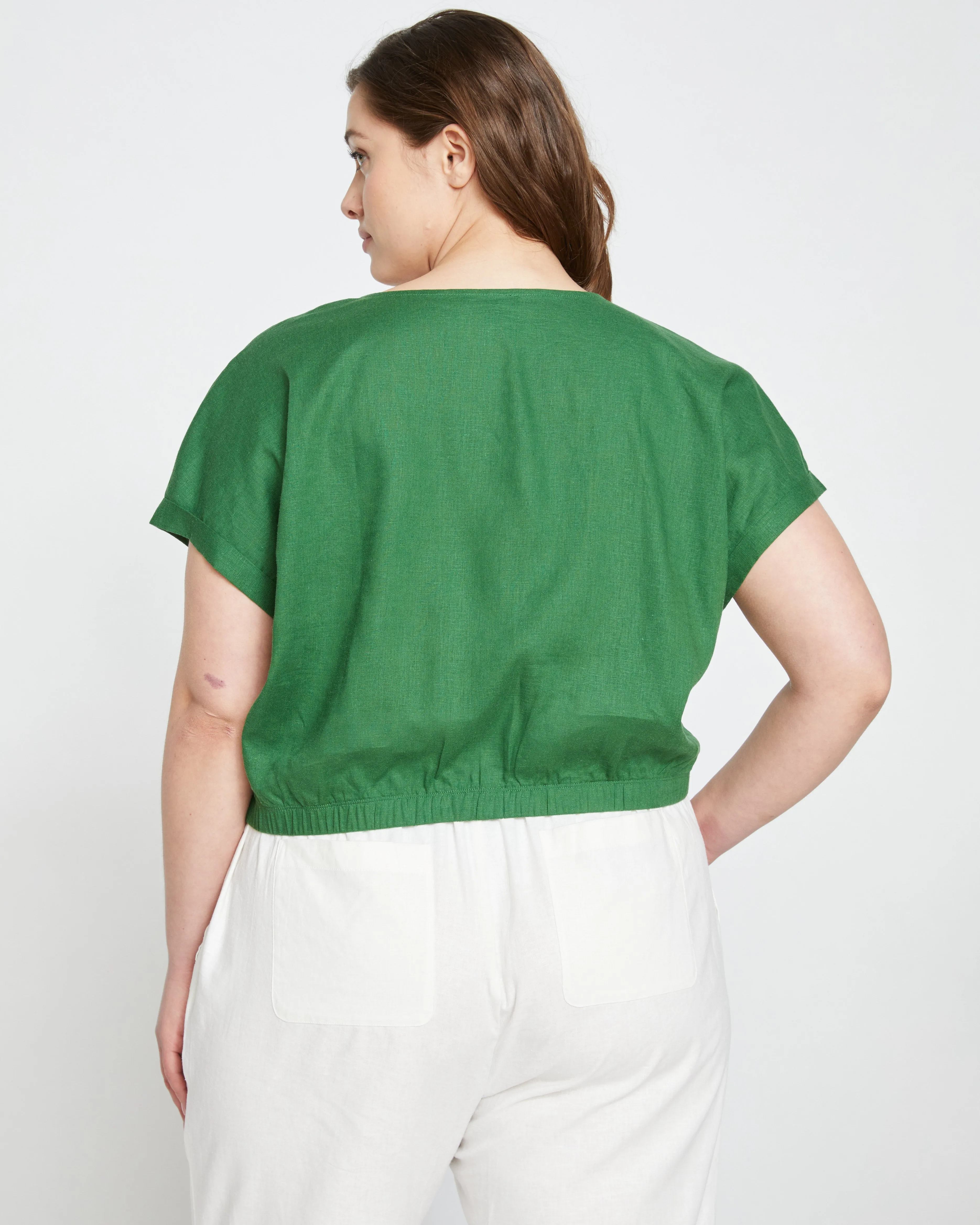 Tropez Tied Linen Crop Top - Jardin sold by Universal Standard product image thumbnail 4