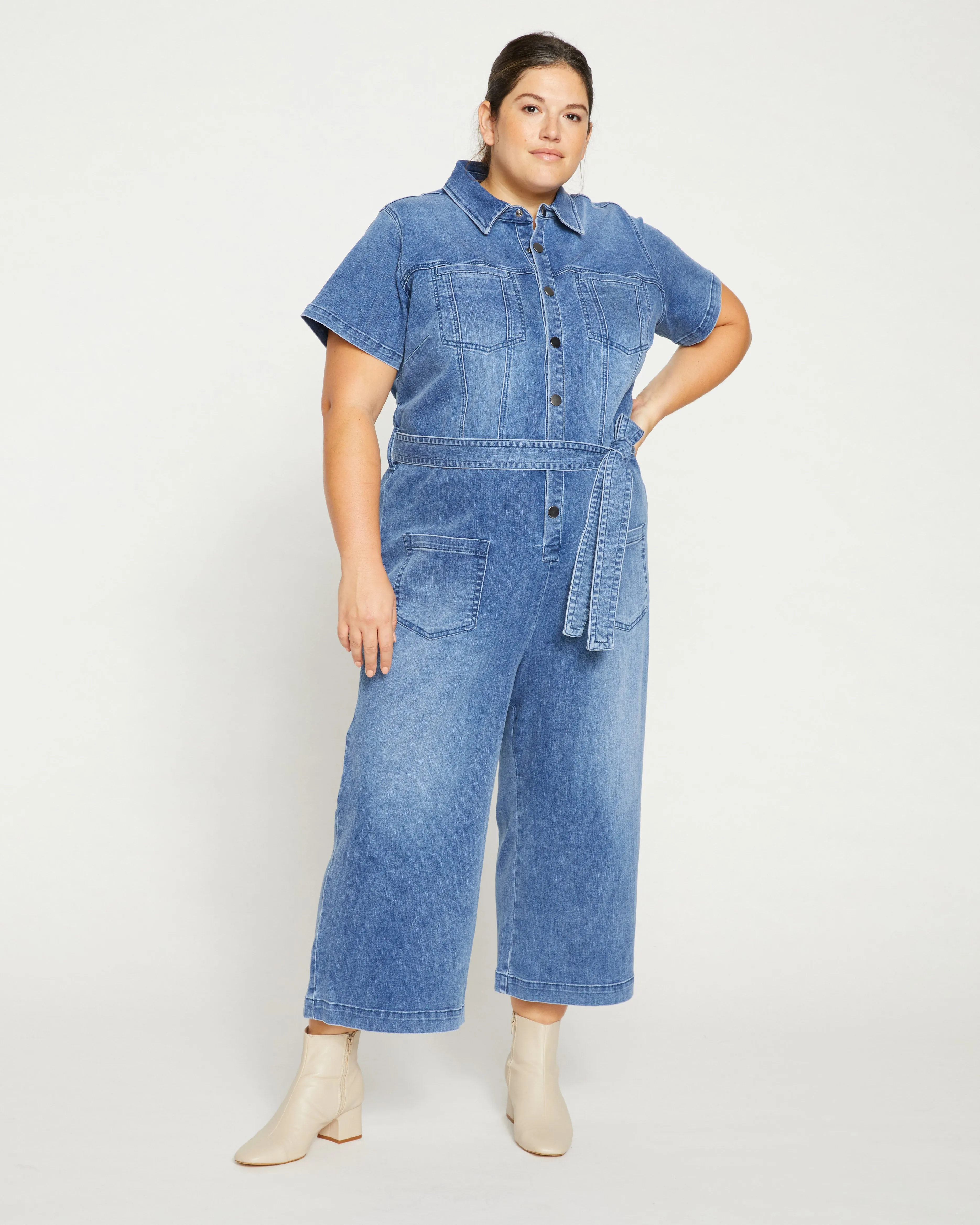Kate Denim Jumpsuit - Austin Blue sold by Universal Standard