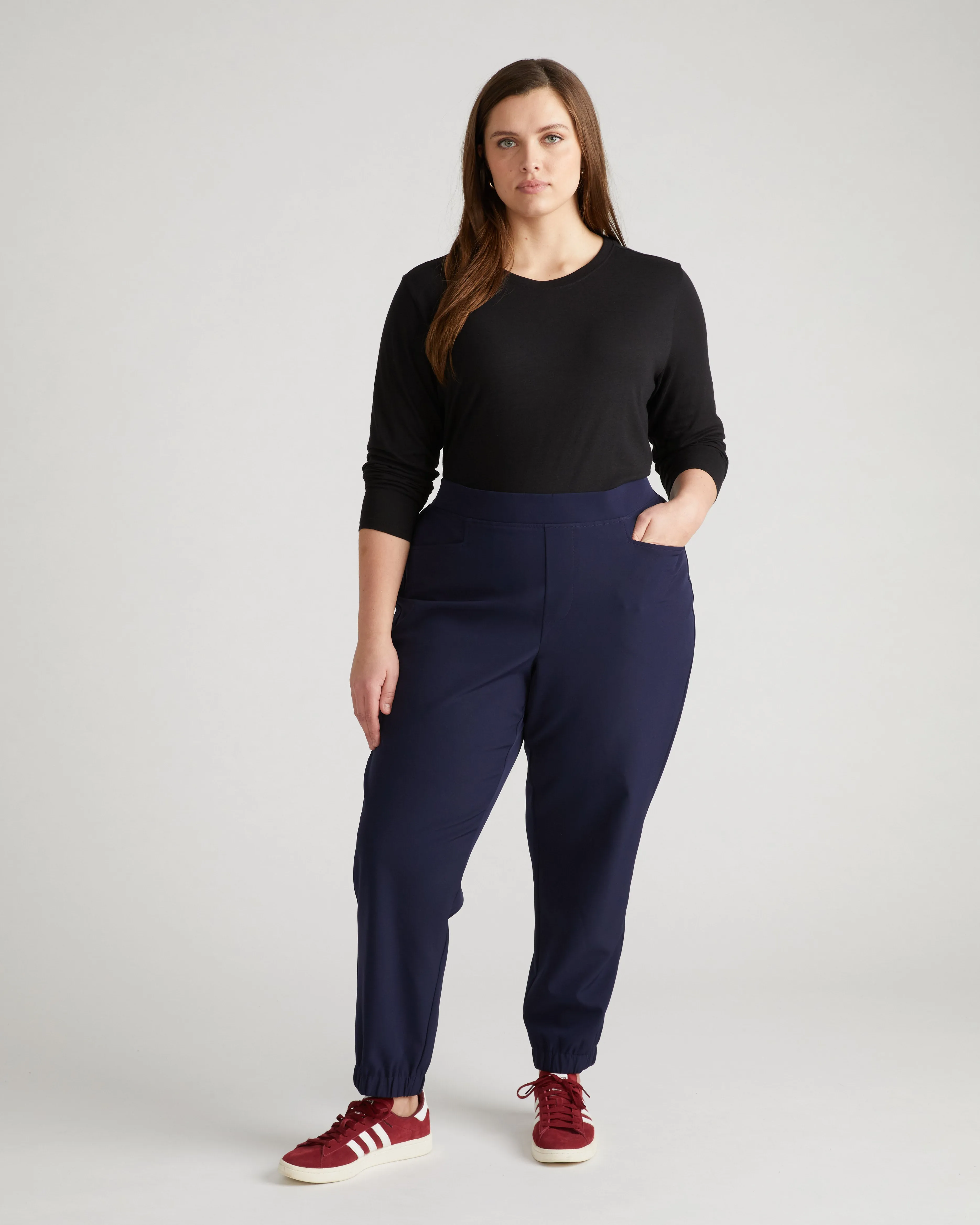 Light-As-Air Long Sleeve Crew Neck Tee - Black sold by Universal Standard product image thumbnail 2