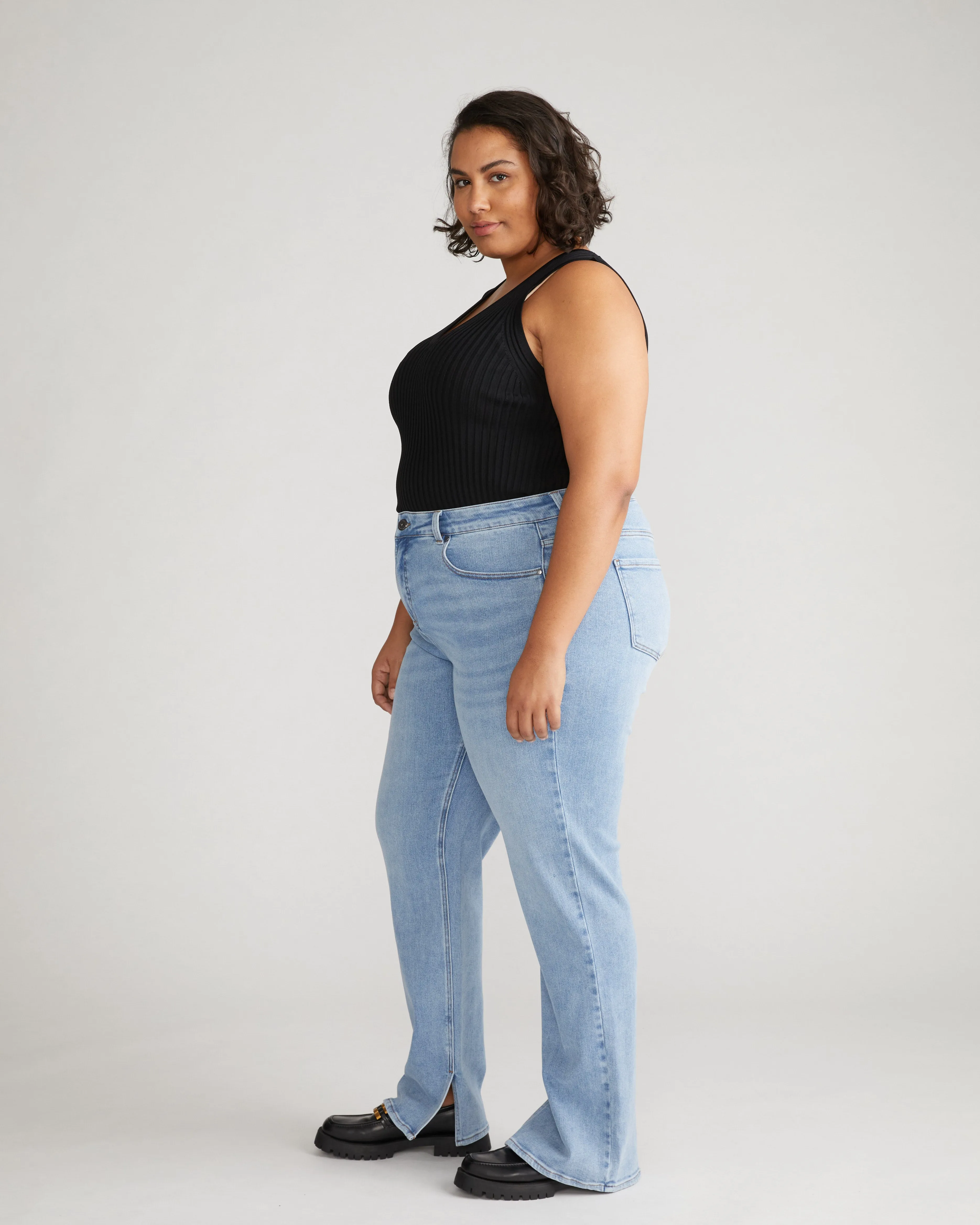 Mimi High Rise Split Hem Jeans 33 Inch - All Blue sold by Universal Standard product image thumbnail 2