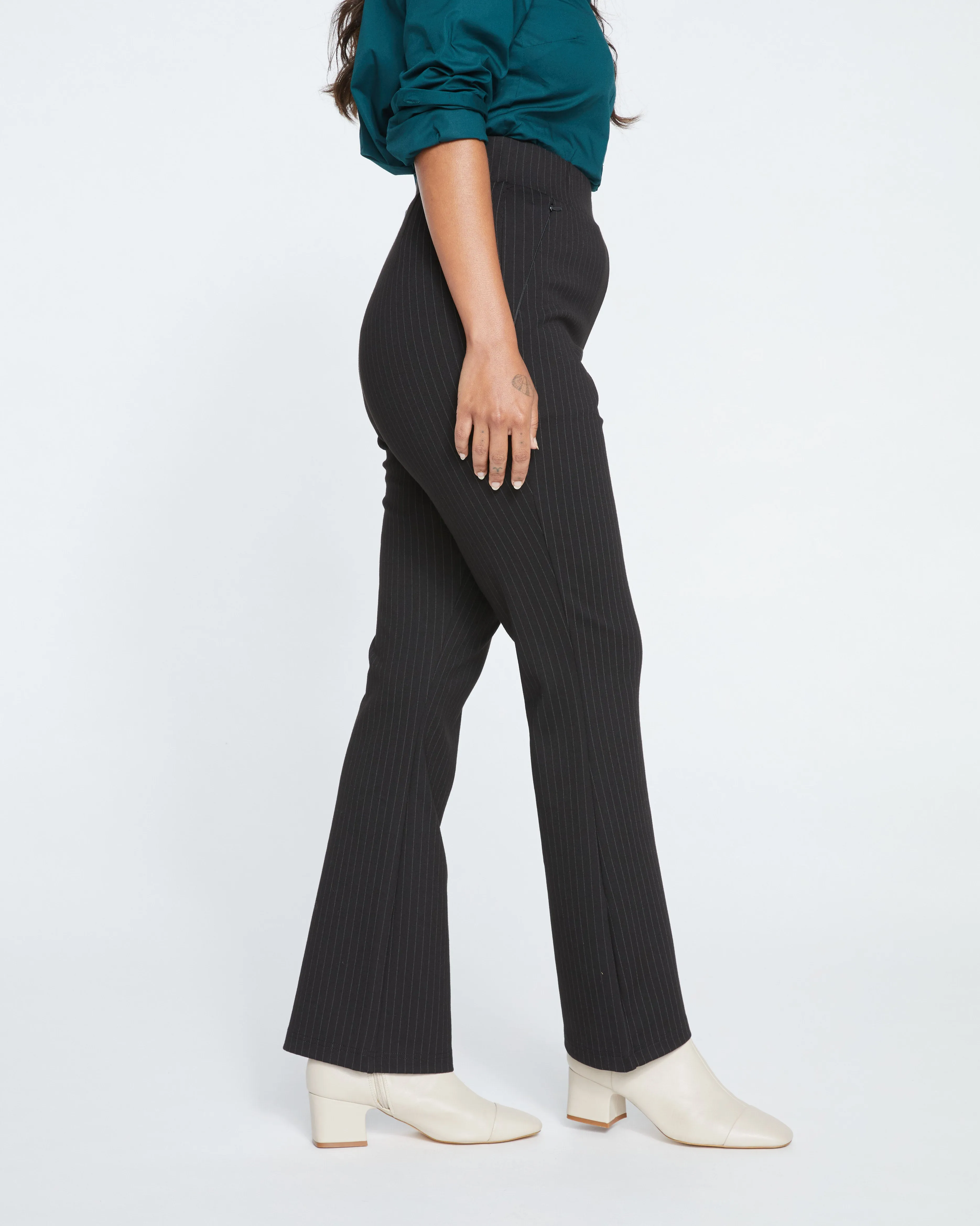 Pull On Bootcut Ponte Pants - Slate Pinstripe sold by Universal Standard product image thumbnail 2