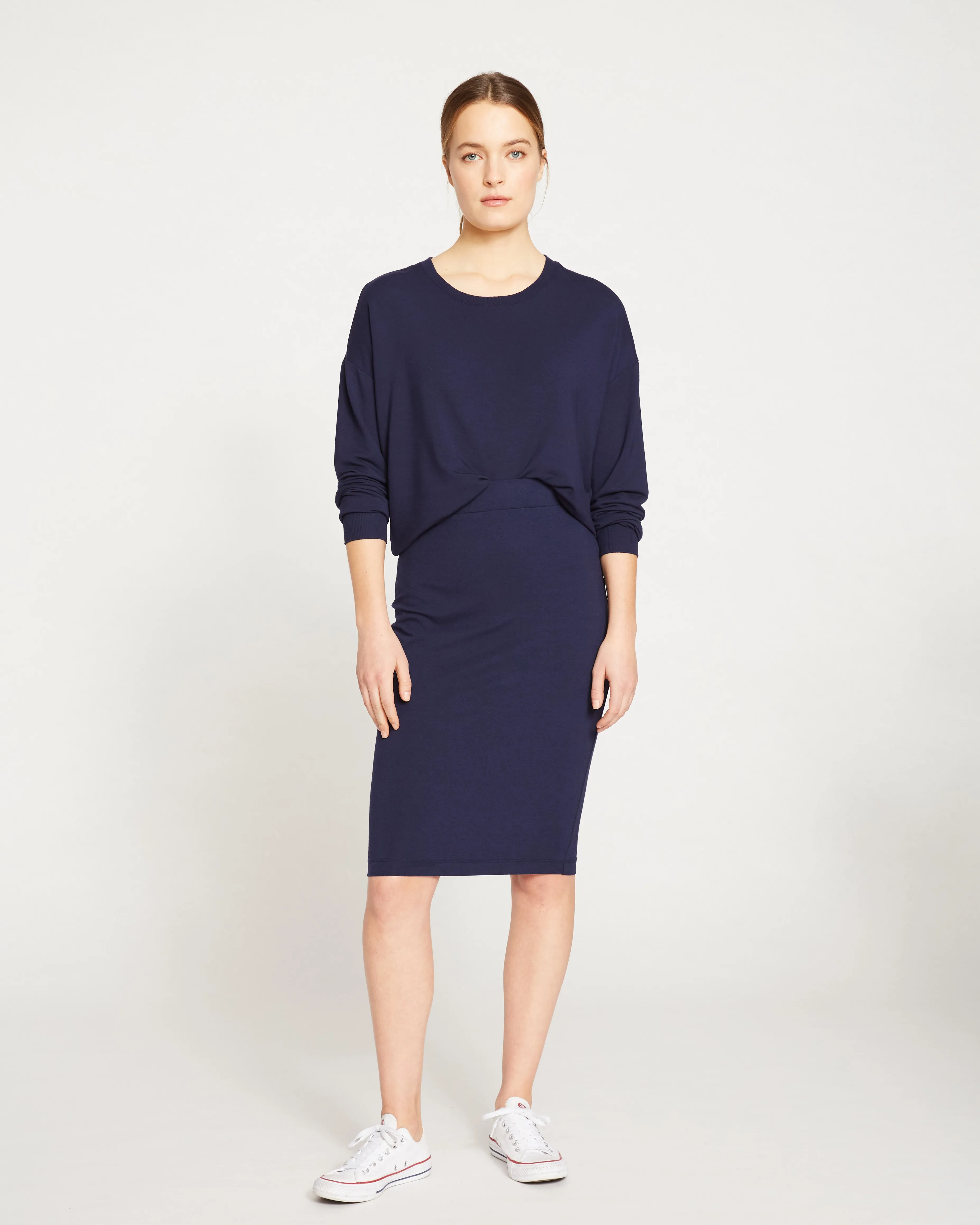 Danube Jersey Skirt - Navy sold by Universal Standard
