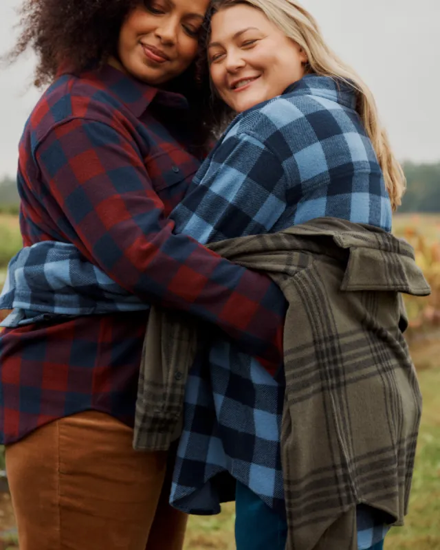 Maine Stretch Flannel Shirt - Midnight Plaid sold by Universal Standard
