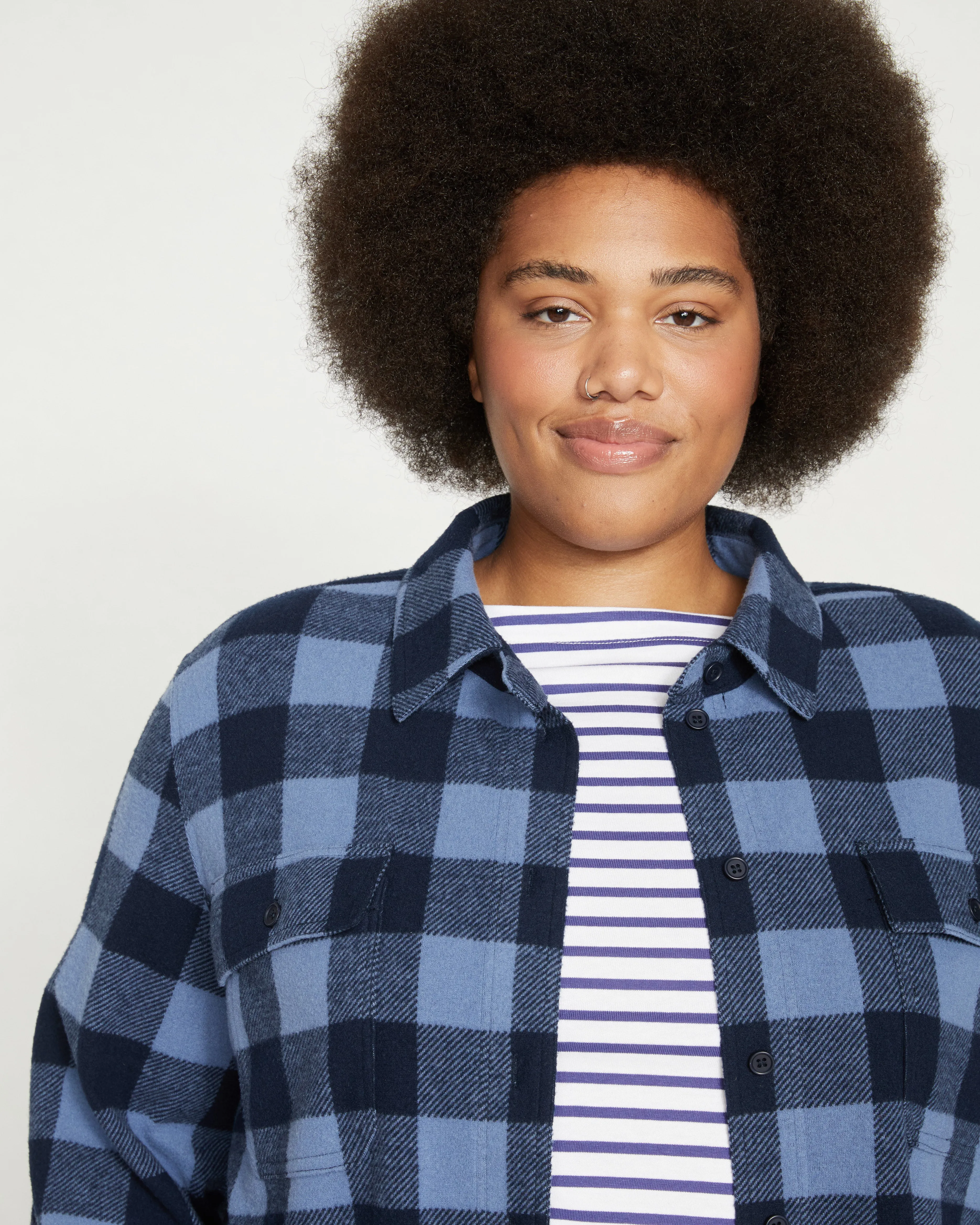 Maine Stretch Flannel Shirt - Midnight Plaid sold by Universal Standard product image thumbnail 2