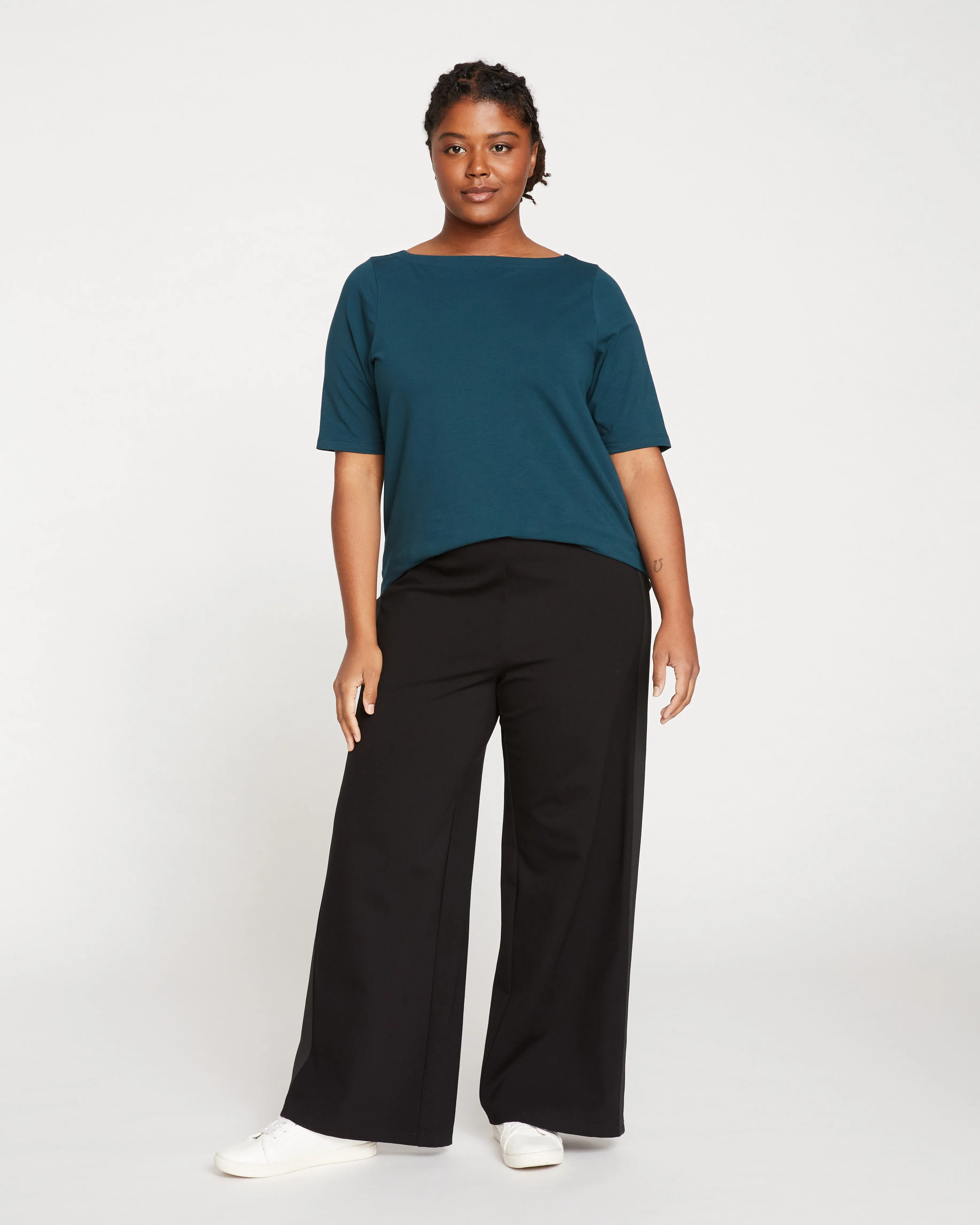 Bella Boatneck Tee - Deep Sea sold by Universal Standard