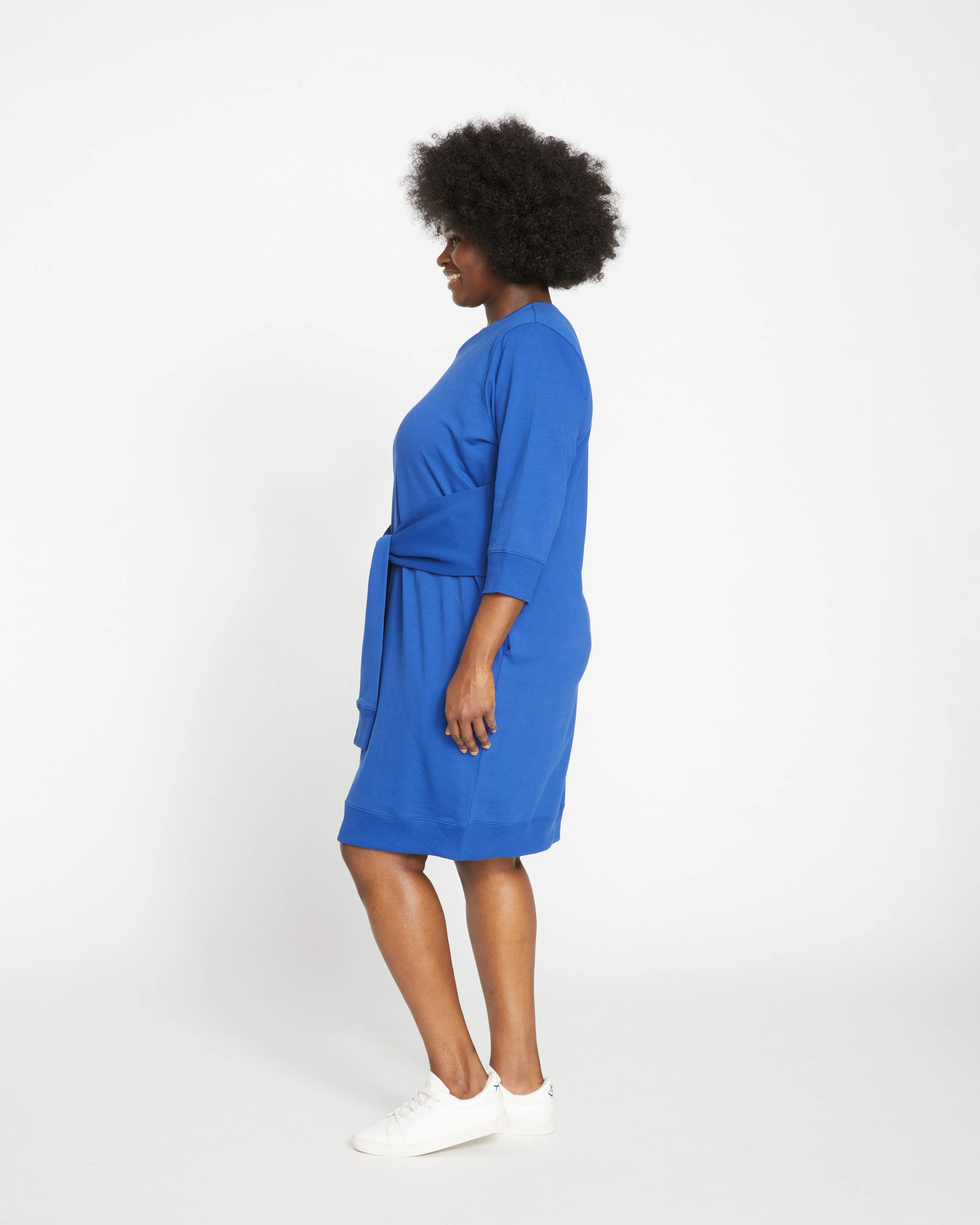 Classic Light Terry Tie Sweatshirt Dress - Lapis sold by Universal Standard product image thumbnail 3