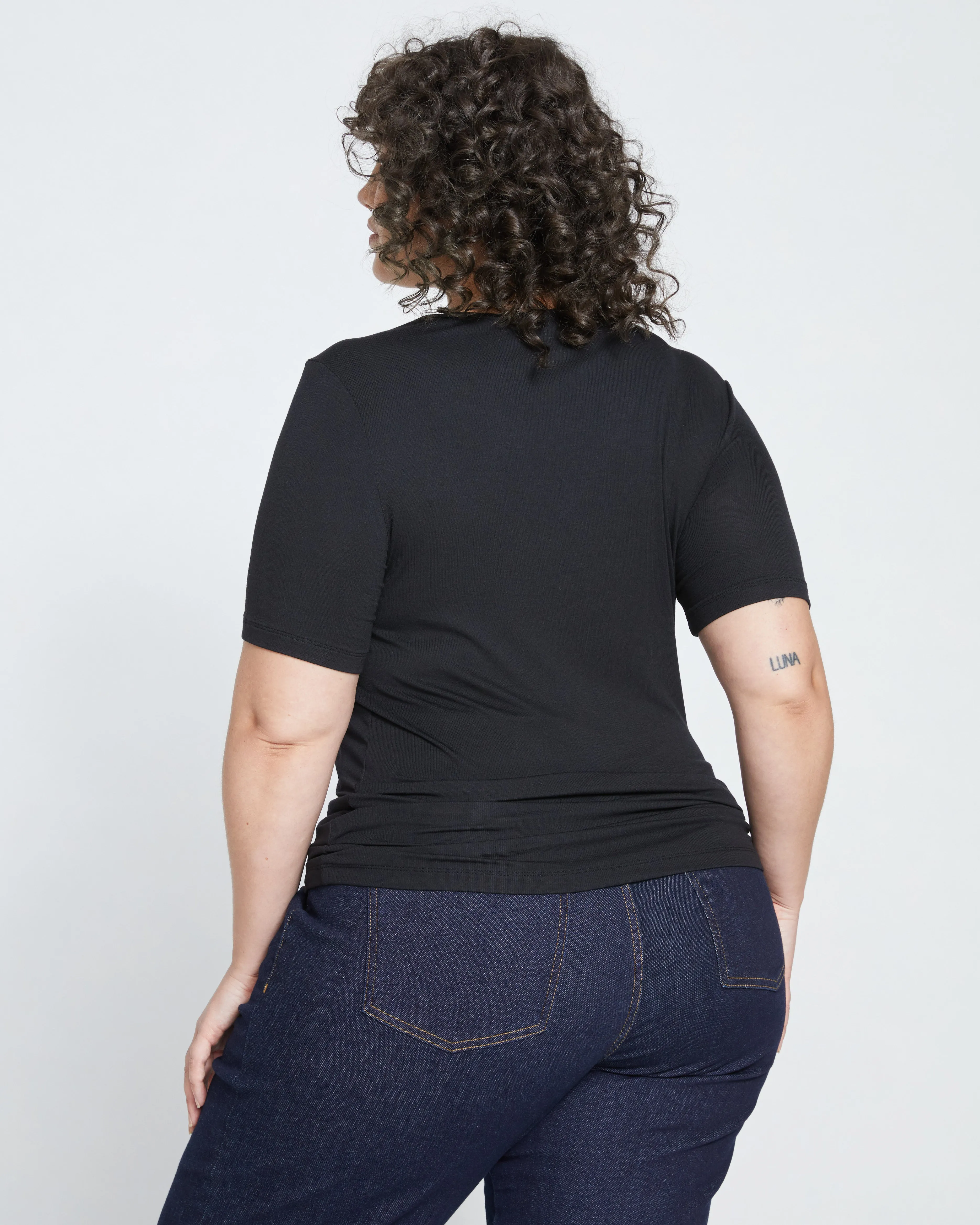 Foundation Short Sleeve V-Neck Tee - Black sold by Universal Standard product image thumbnail 4