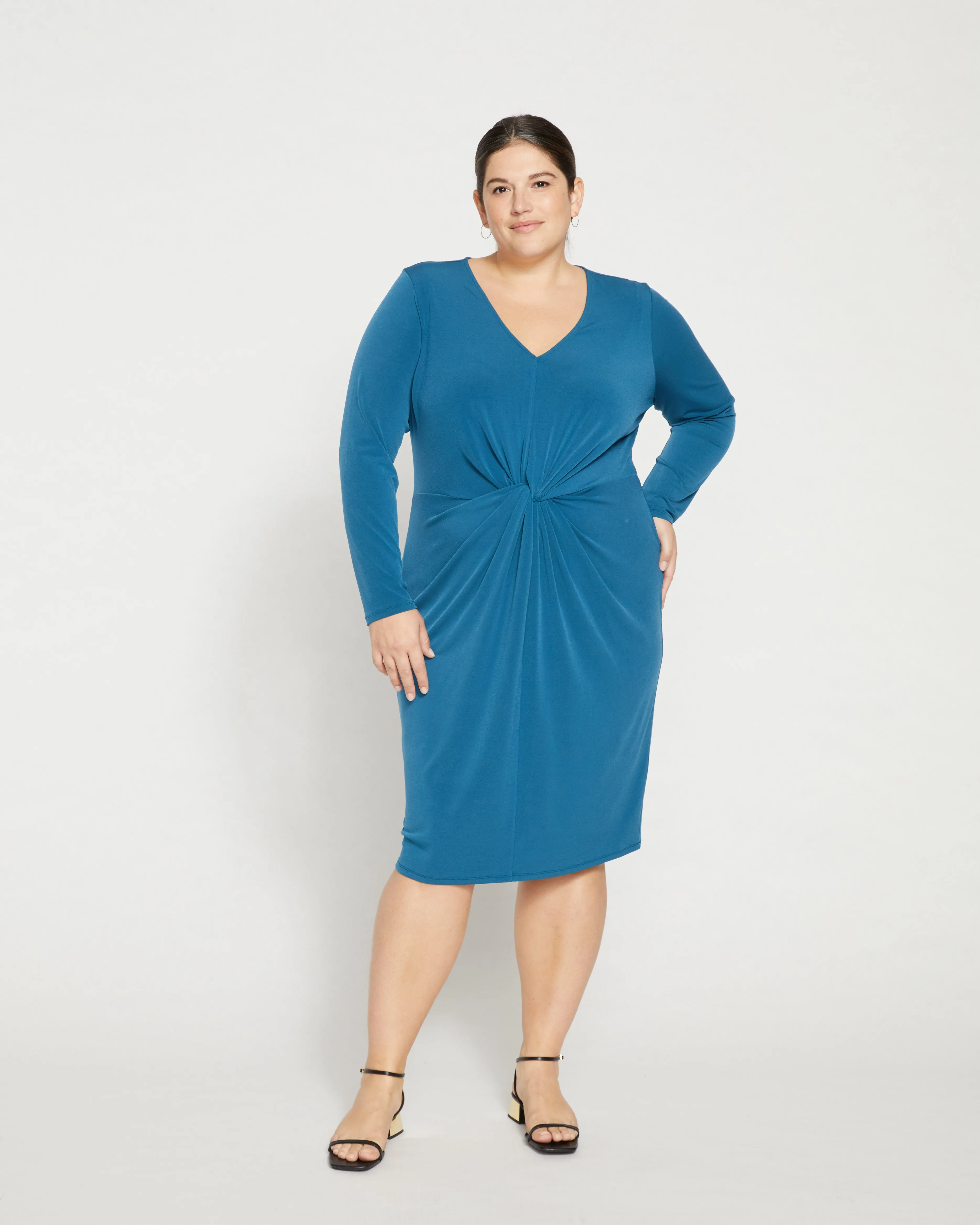 Velvety-Cool Jersey Twist Dress - Midnight Rain sold by Universal Standard