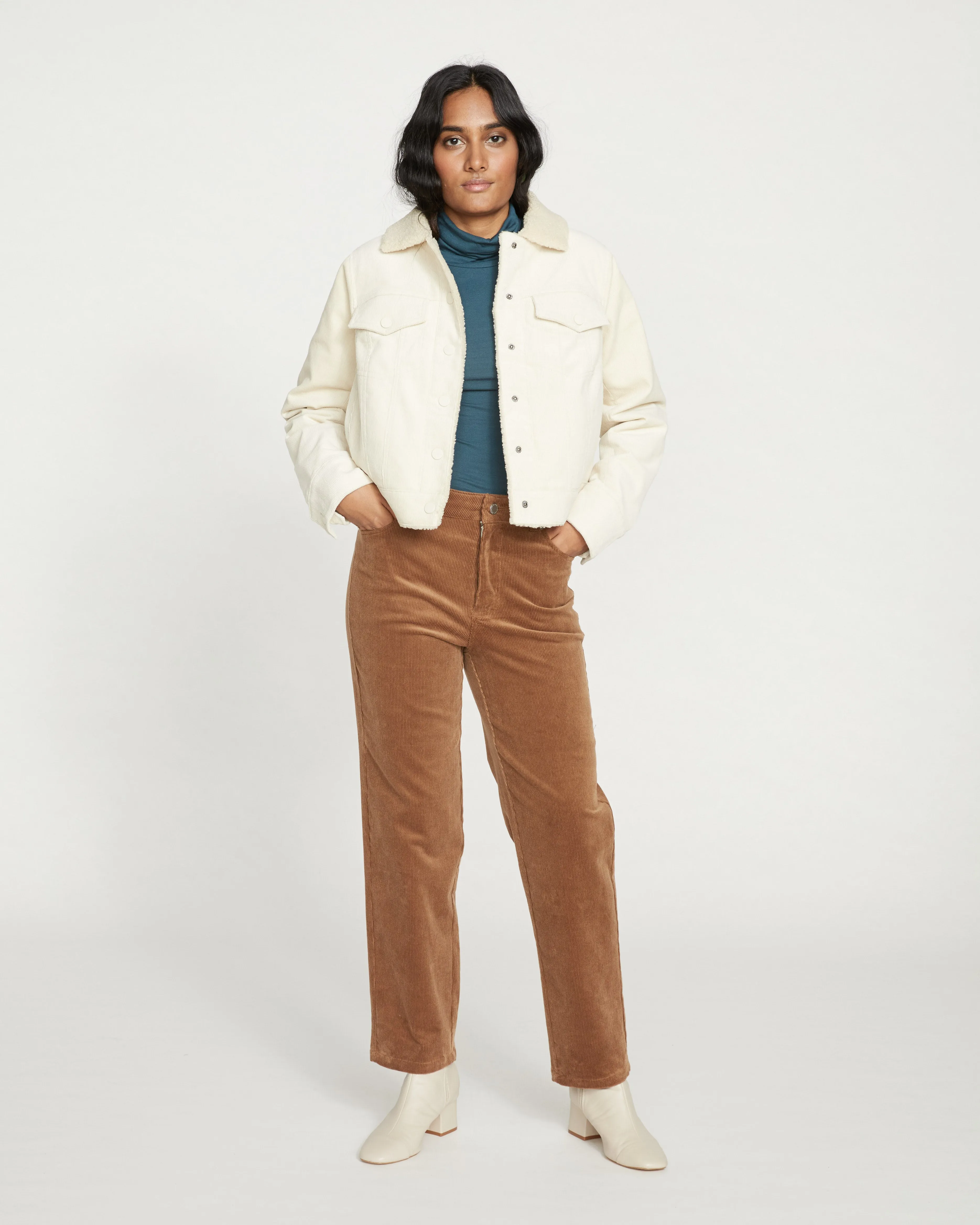 Cassidy High Rise Straight Corduroy Pants - Foie Gras sold by Universal Standard