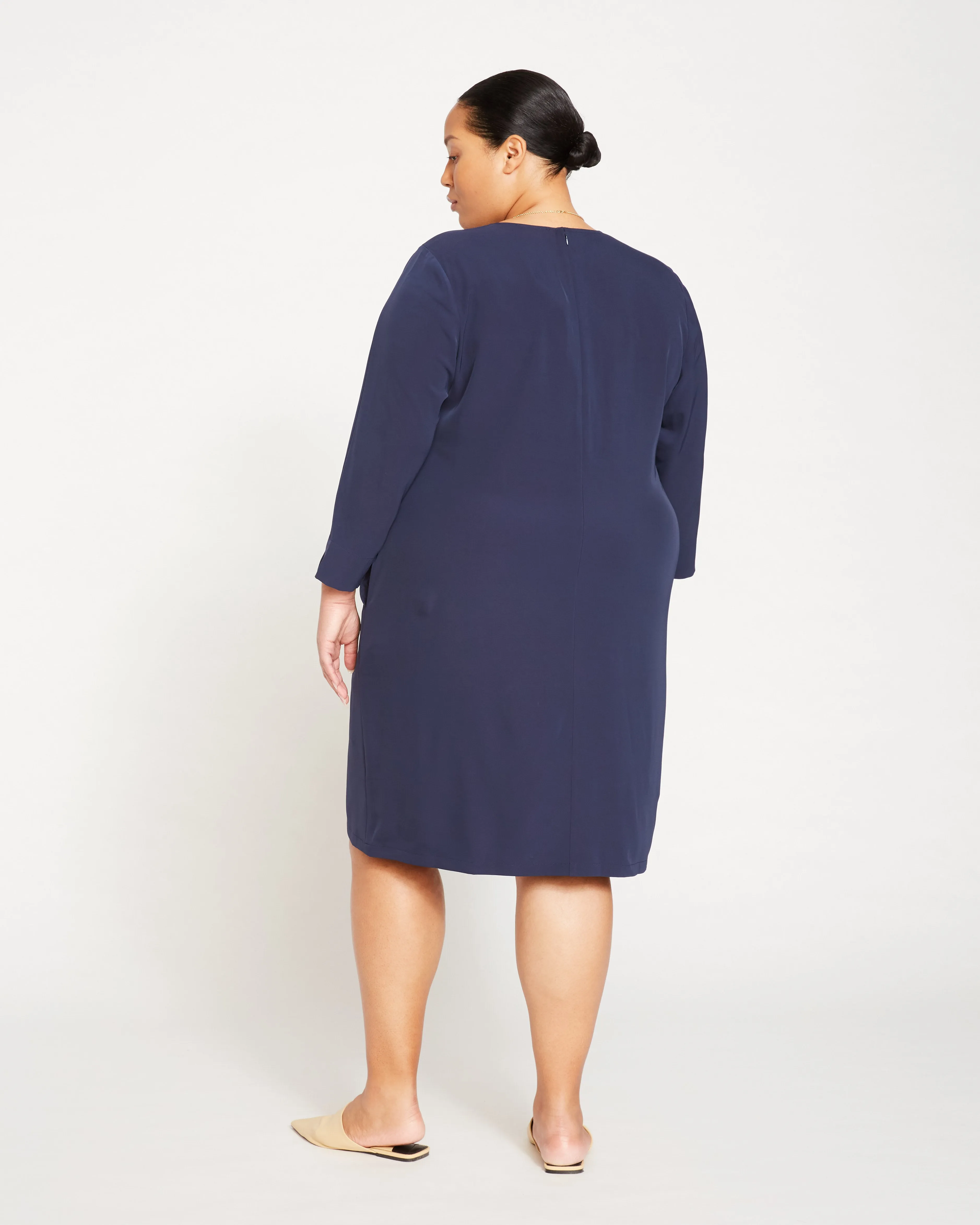 City Stretch Crepe Shift Dress - Navy sold by Universal Standard product image thumbnail 4