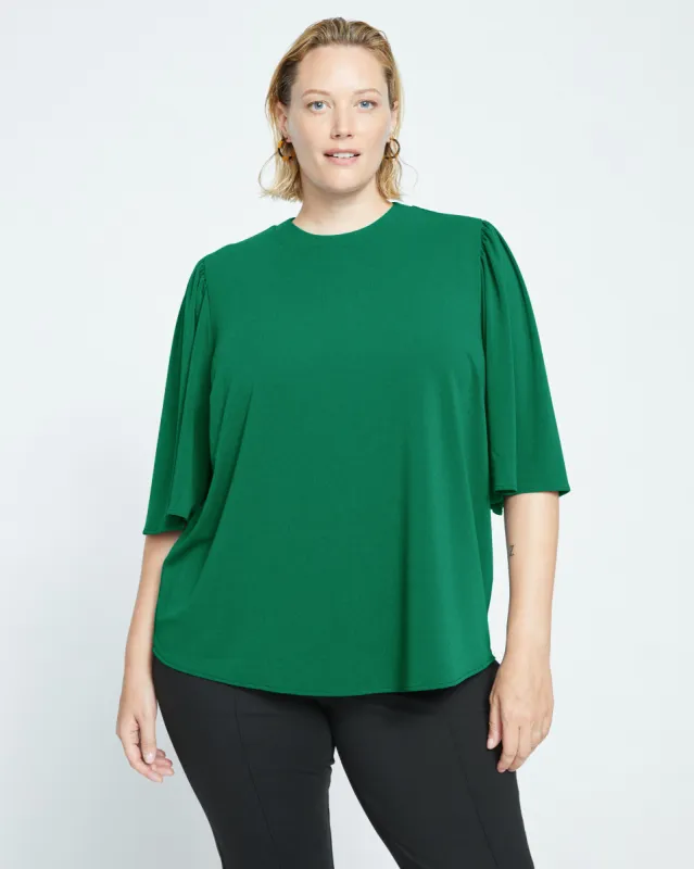 Crepe Jersey Capelet Blouse - Jardin sold by Universal Standard