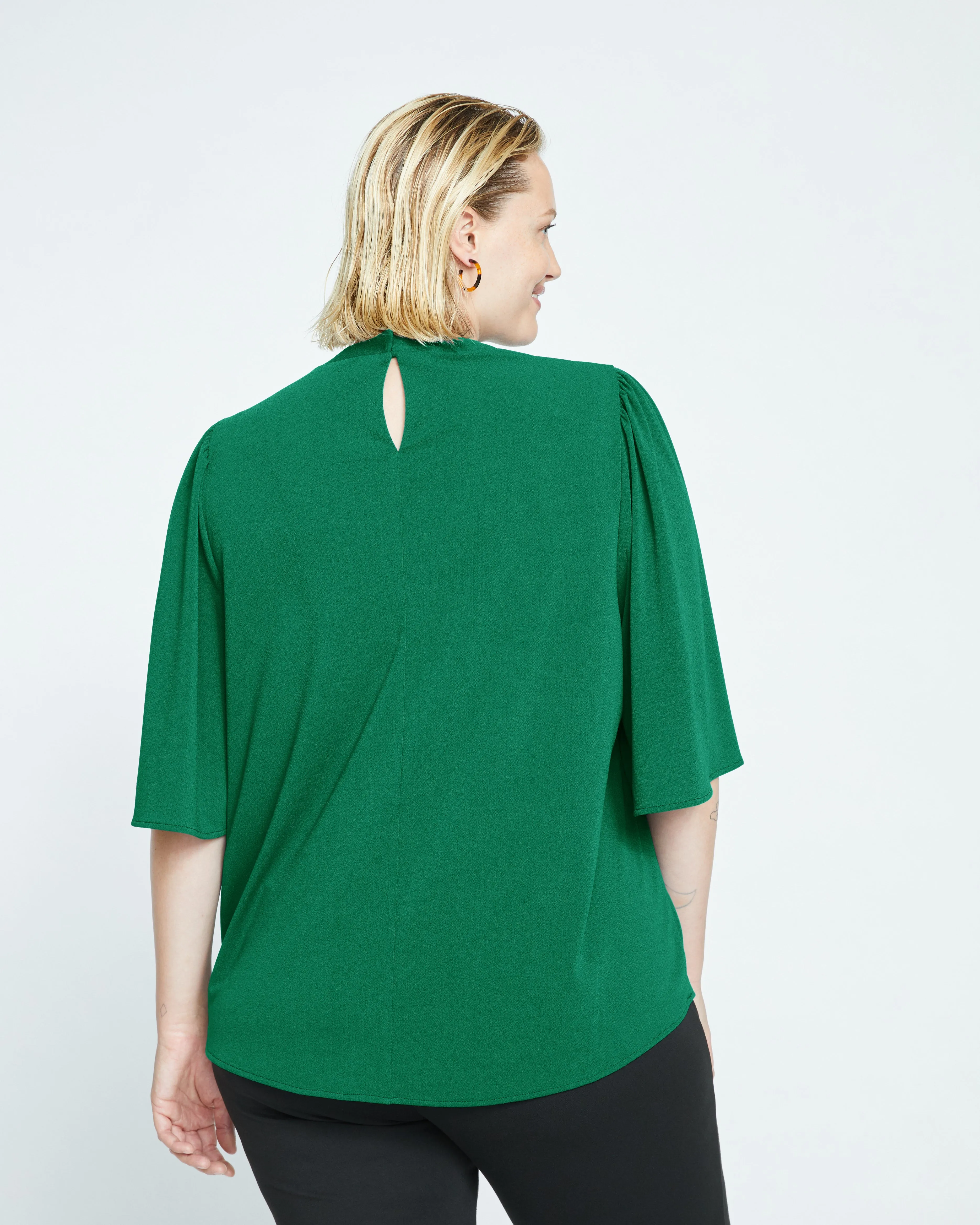 Crepe Jersey Capelet Blouse - Jardin sold by Universal Standard product image thumbnail 3
