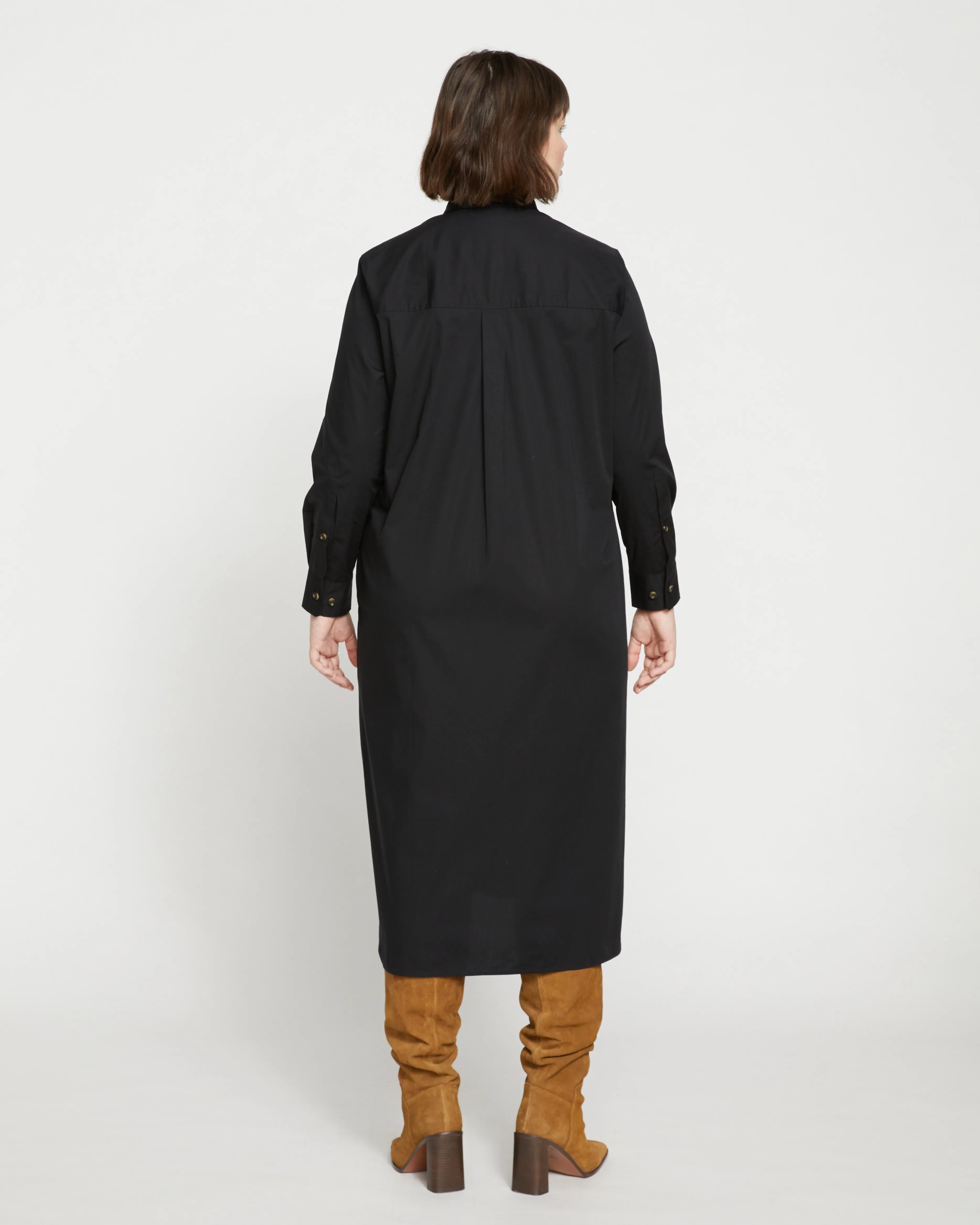 Odeon Stretch Poplin Shirtdress - Black sold by Universal Standard product image thumbnail 4