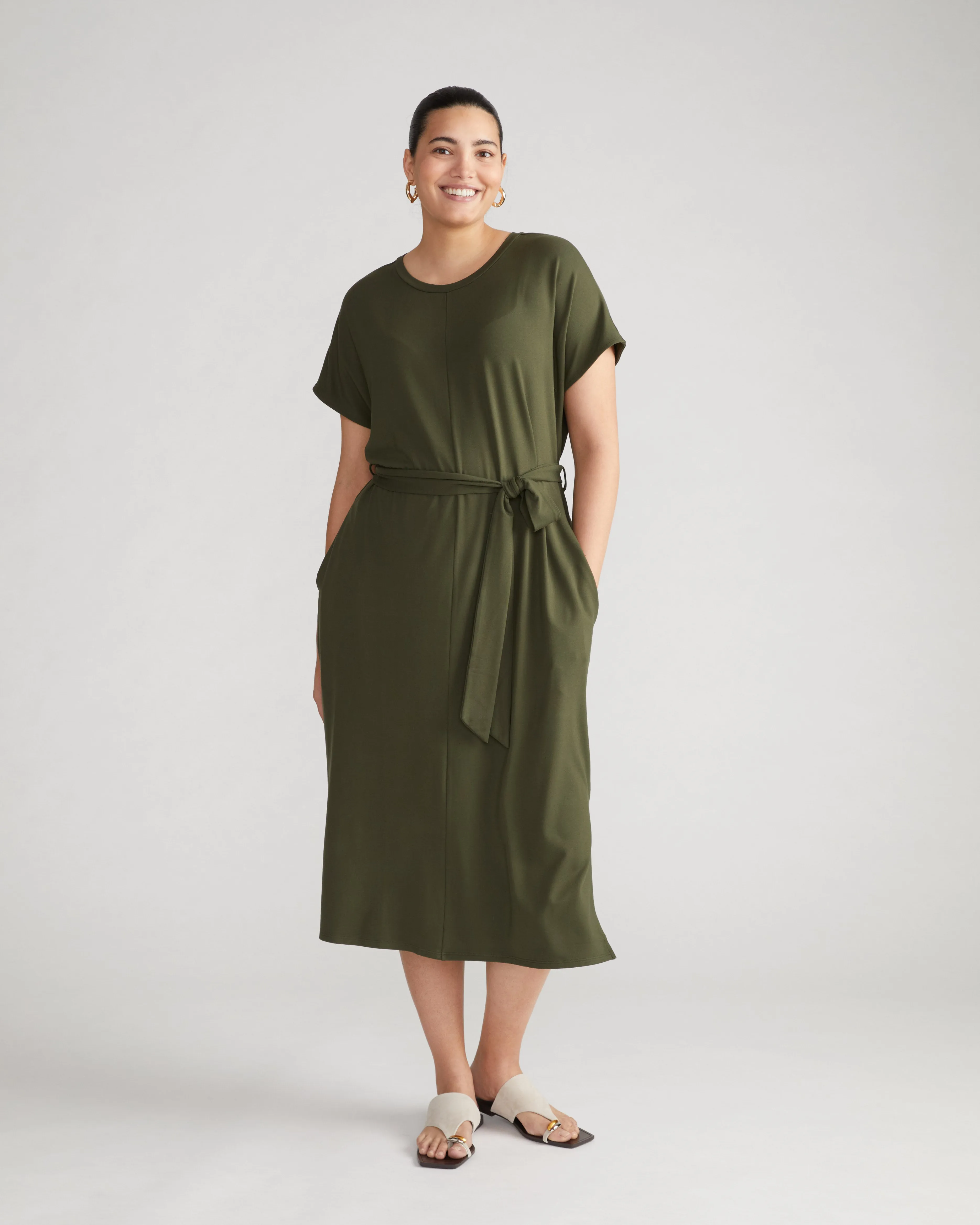 Belted Divine Jersey Dress - Nori sold by Universal Standard product image thumbnail 2